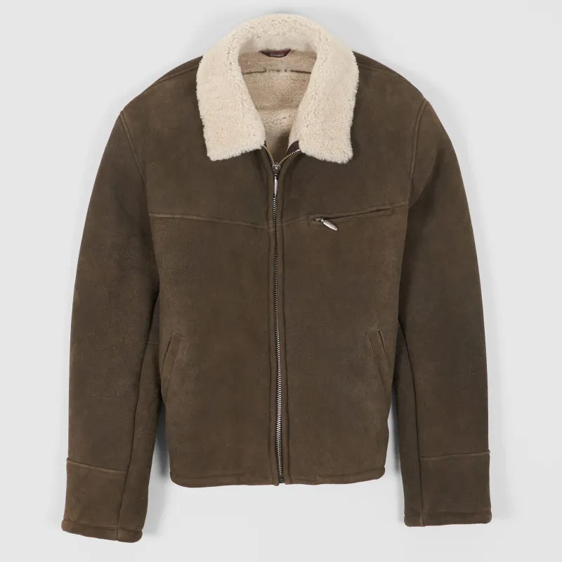 Stewart Half Belt Shearling Jacket sold by DeeCee style