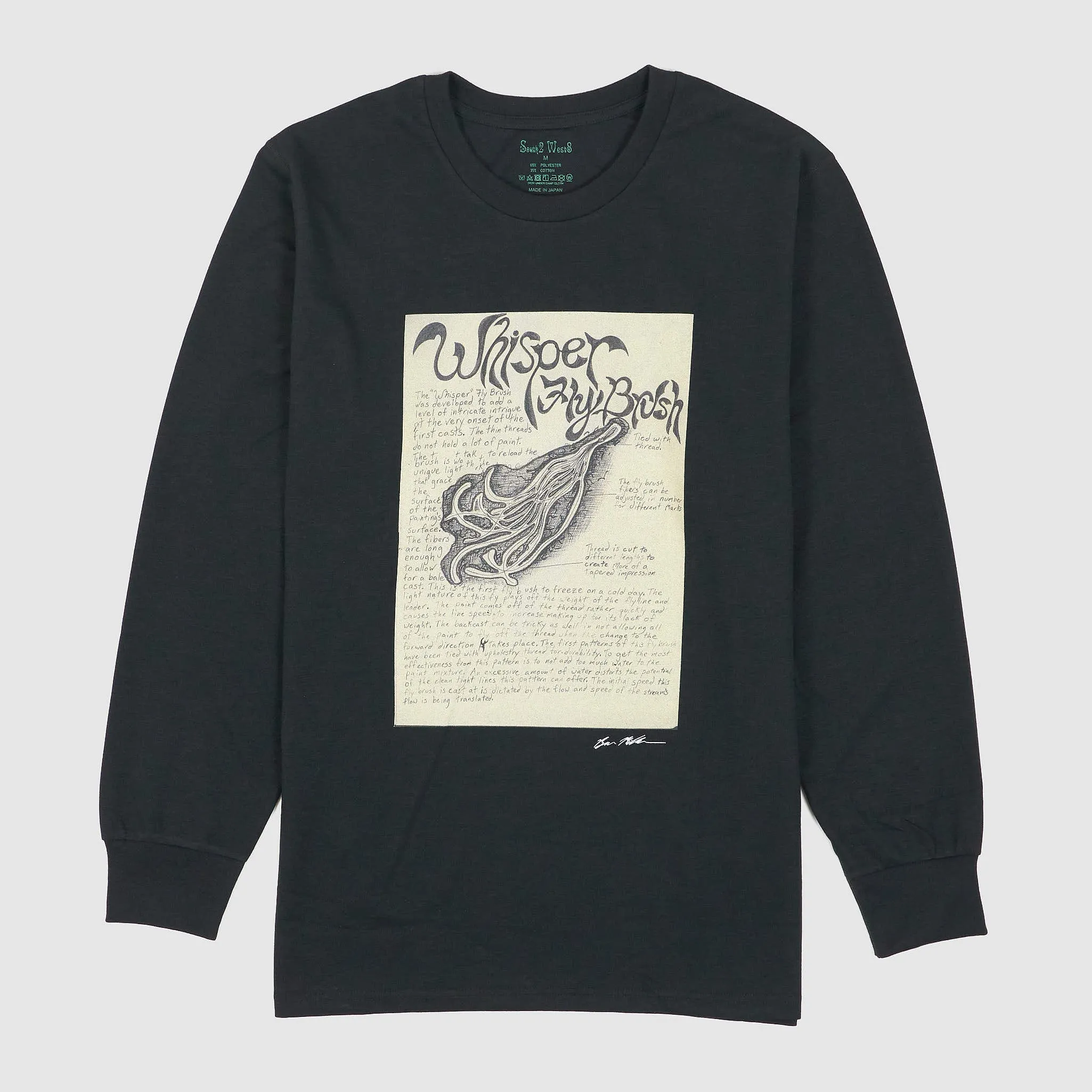 South2 West8 x Ben Miller Whisper Fly Brush Long Sleeve T-Shirt sold by DeeCee style