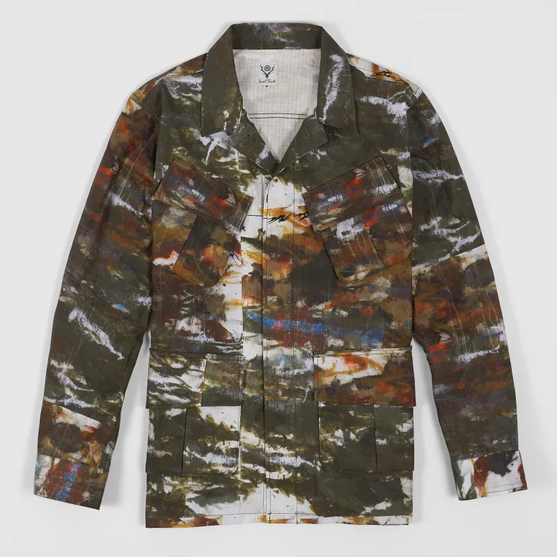 South2 West8 x Ben Miller Printed Artwork Hunting Fatigue Overshirt Jacket made by South2West8