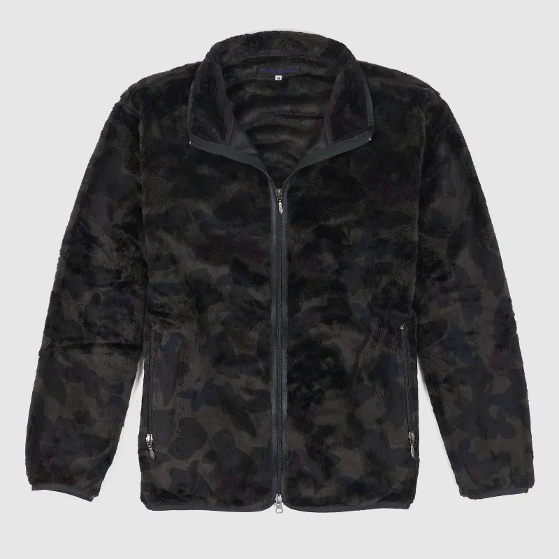 Needles Japan Full Zip Micro Fur Fleece Charcoal Jacket made by Needles
