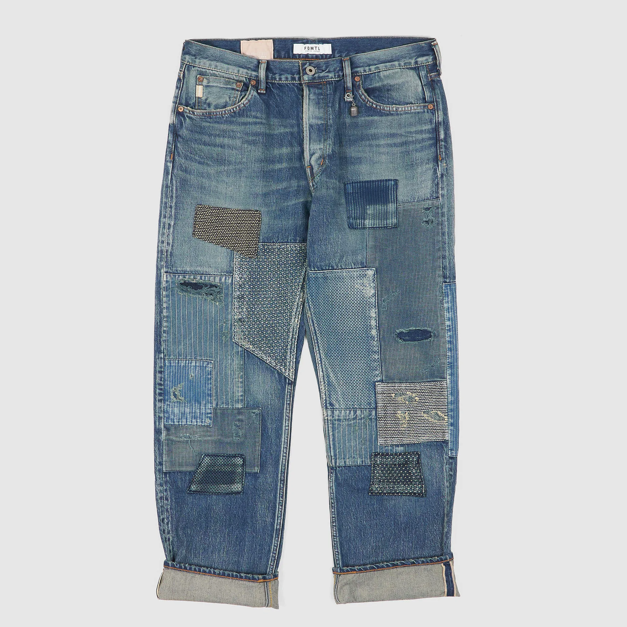 FDMTL Classic Straight Cut Patchwork Denim Jeans sold by DeeCee style