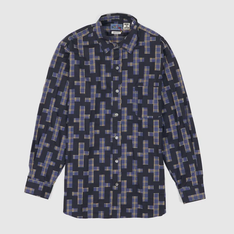 Blue Blue Japan Nagashi Juji Cross Pattern Shirt sold by DeeCee style