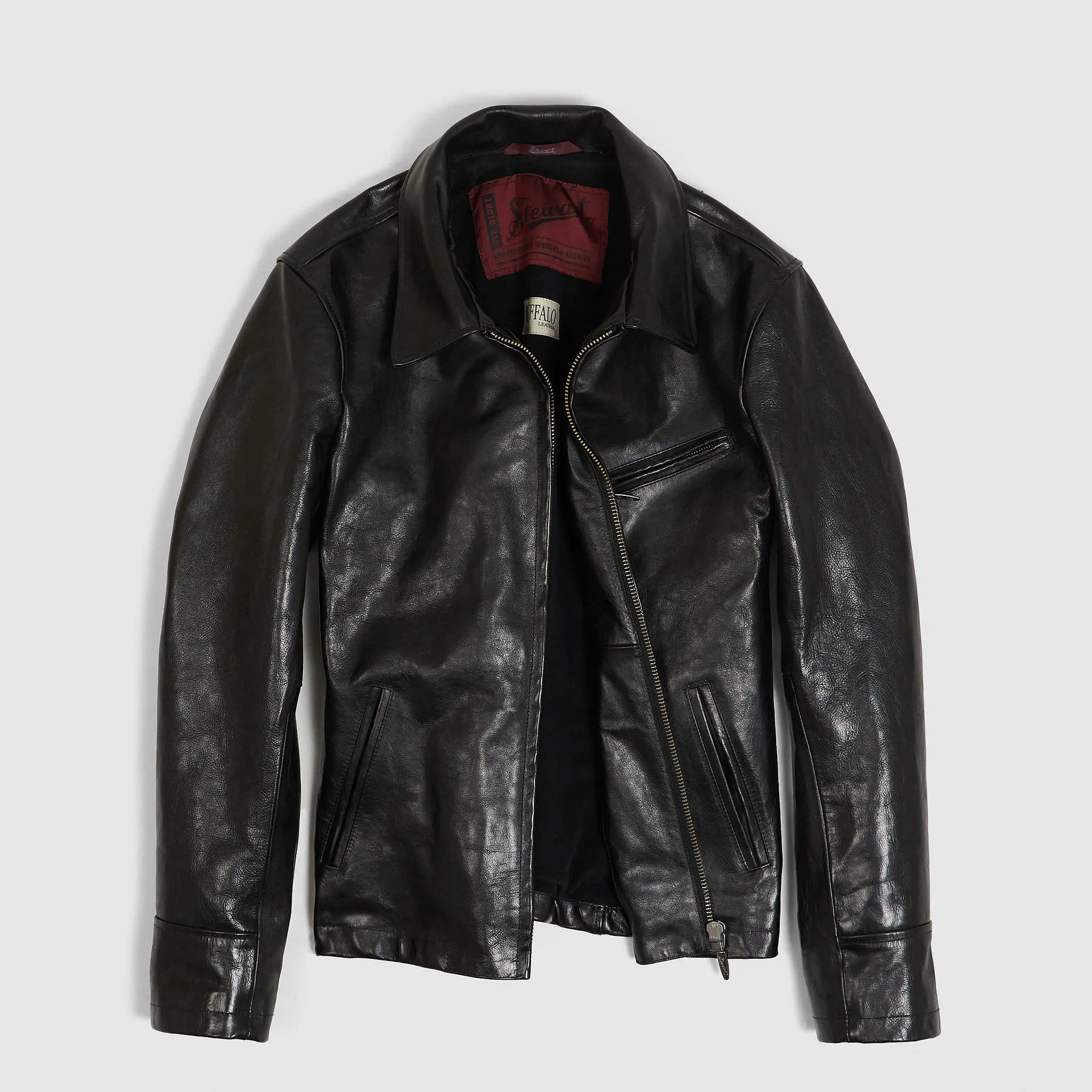 Stewart Buffalo Skipper Half Belt Leather Jacket sold by DeeCee style product image thumbnail 2