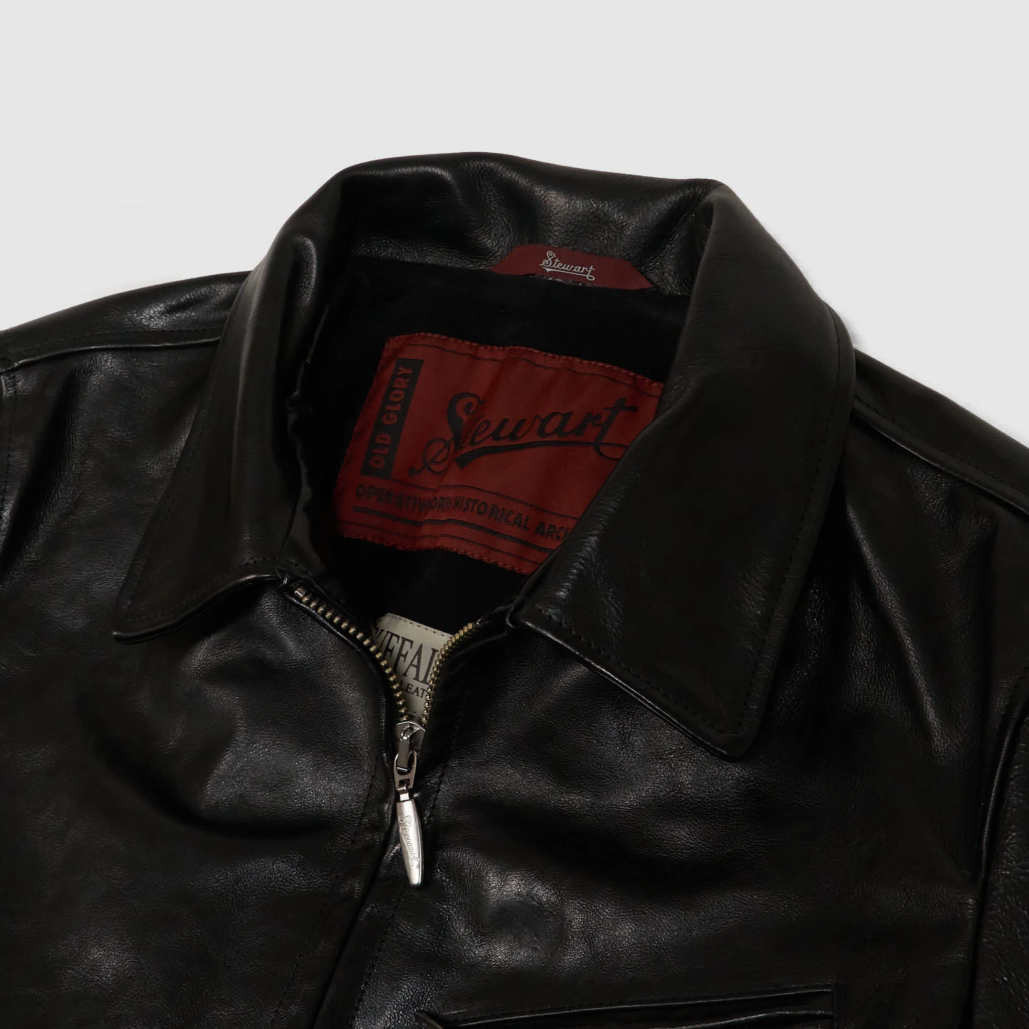 Stewart Buffalo Skipper Half Belt Leather Jacket sold by DeeCee style product image thumbnail 4