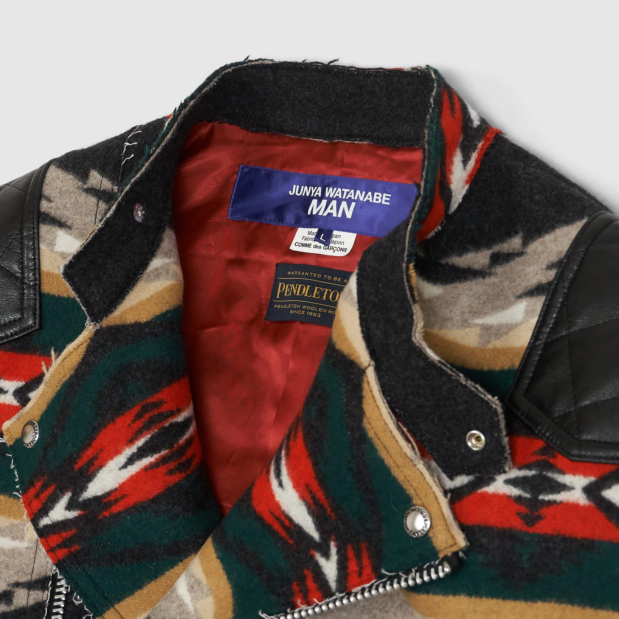 Junya Watanabe Man x Pendleton Blanket Quilted Perfecto Jacket sold by DeeCee style product image thumbnail 4