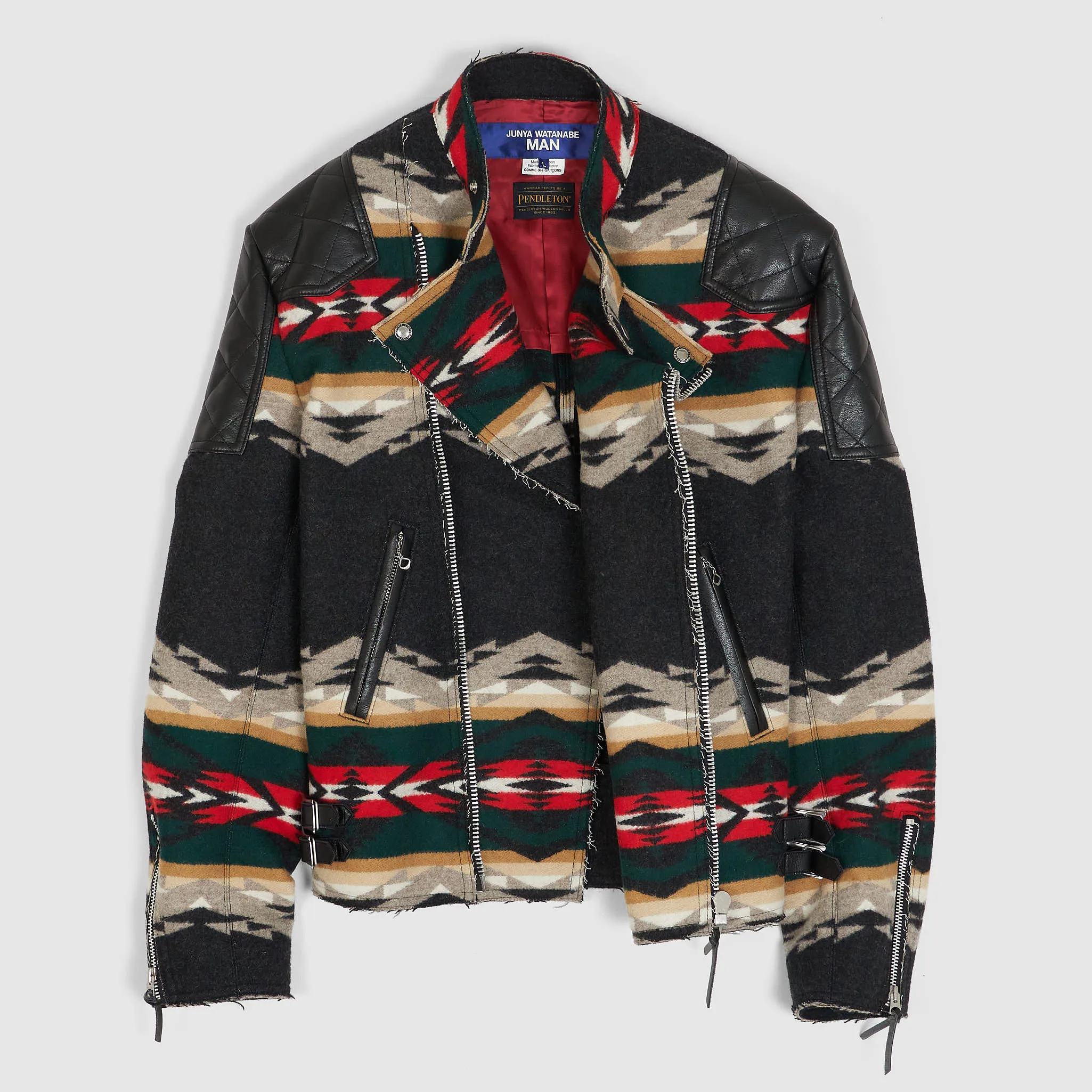 Junya Watanabe Man x Pendleton Blanket Quilted Perfecto Jacket sold by DeeCee style product image thumbnail 3