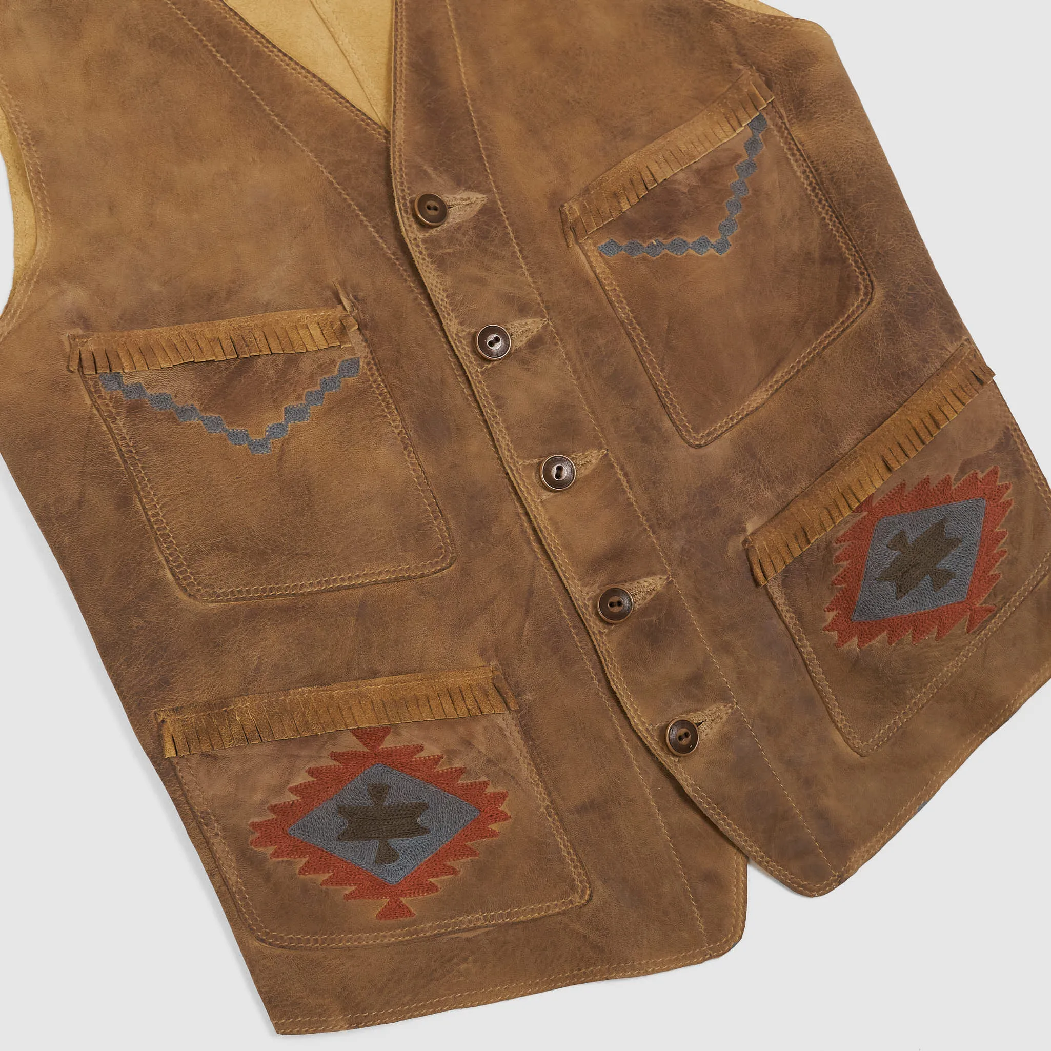 Double RL Hand-Embroidered Shepskin vest sold by DeeCee style product image thumbnail 3