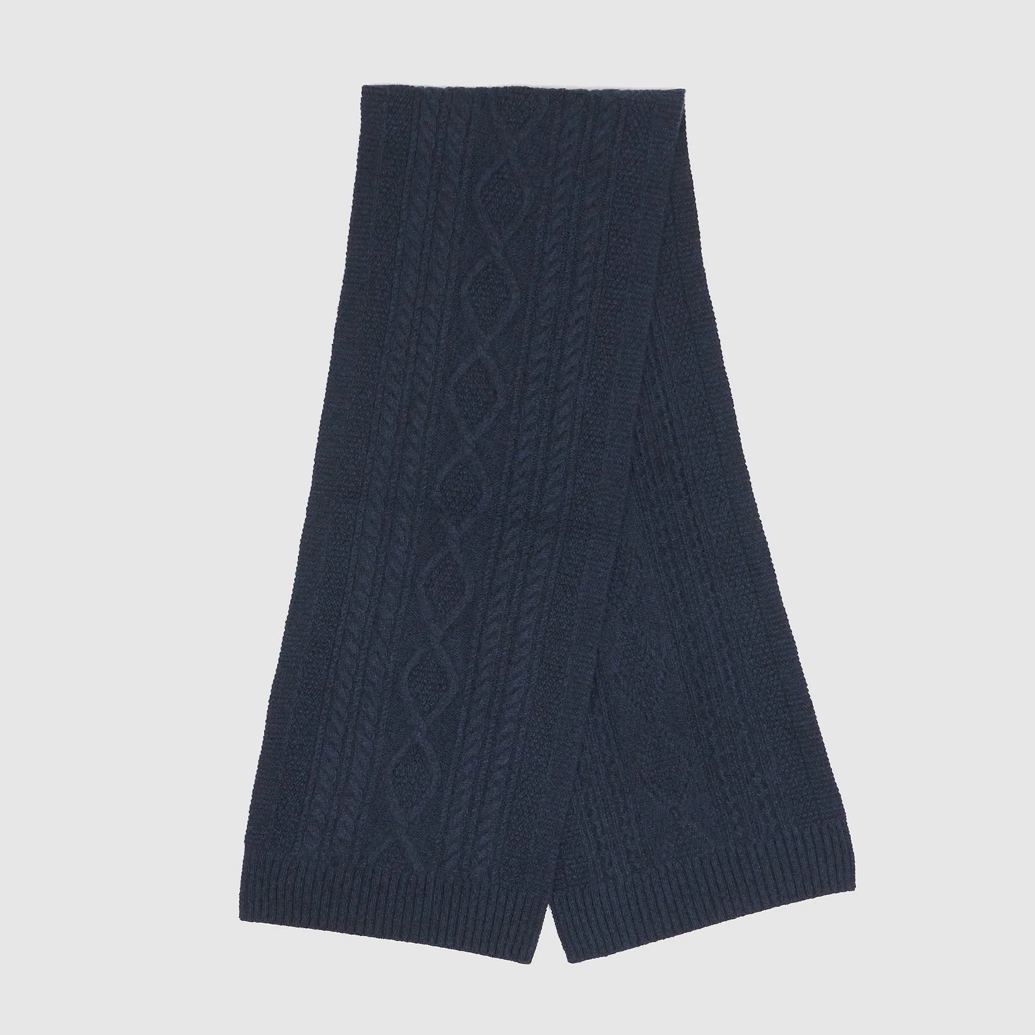 Double RL Aran Knit Cashmere Scarf sold by DeeCee style