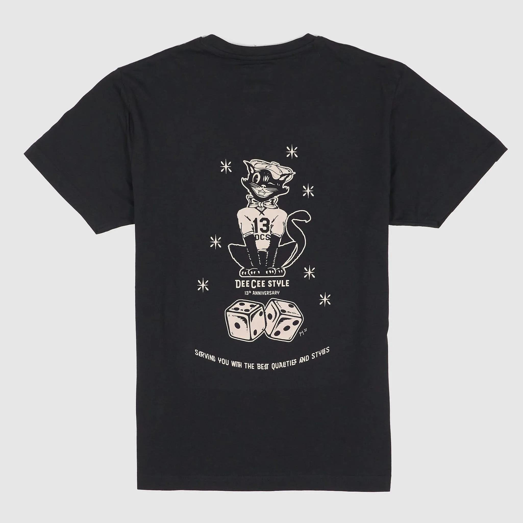 DeeCee style 13th Anniversary Black Cat Crew Neck T-Shirt sold by DeeCee style product image thumbnail 2
