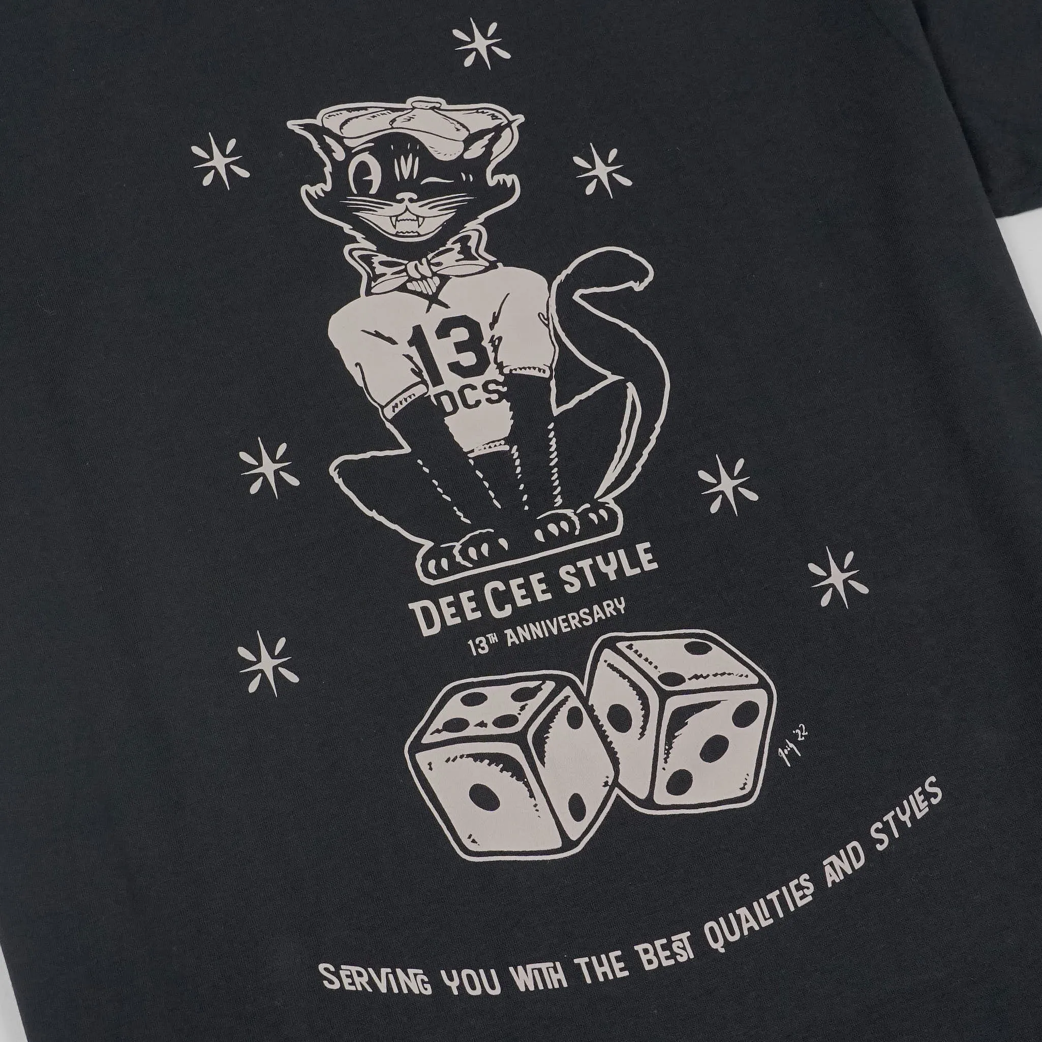 DeeCee style 13th Anniversary Black Cat Crew Neck T-Shirt sold by DeeCee style product image thumbnail 3