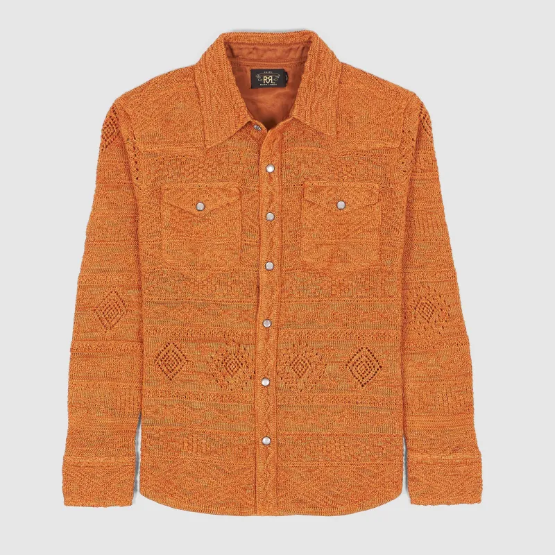 Double RL Ladies Jacquard Knitted Western Over Shirt Cardigan sold by DeeCee style