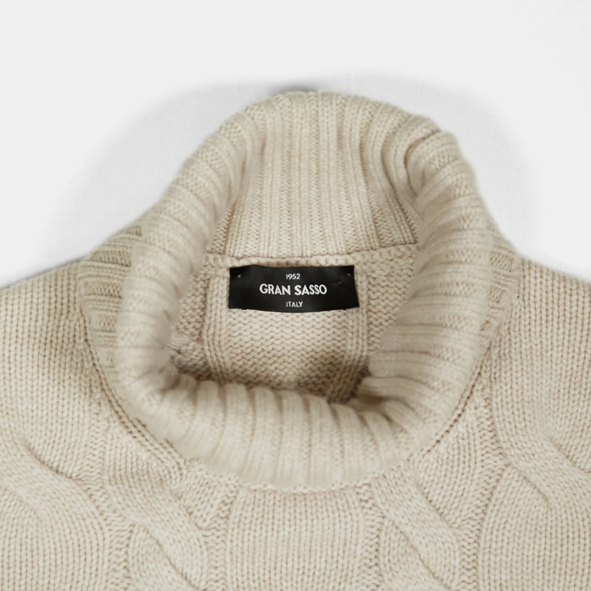 Gran Sasso Roll Neck Cable Knit Pure Cashmere Pullover sold by DeeCee style product image thumbnail 5