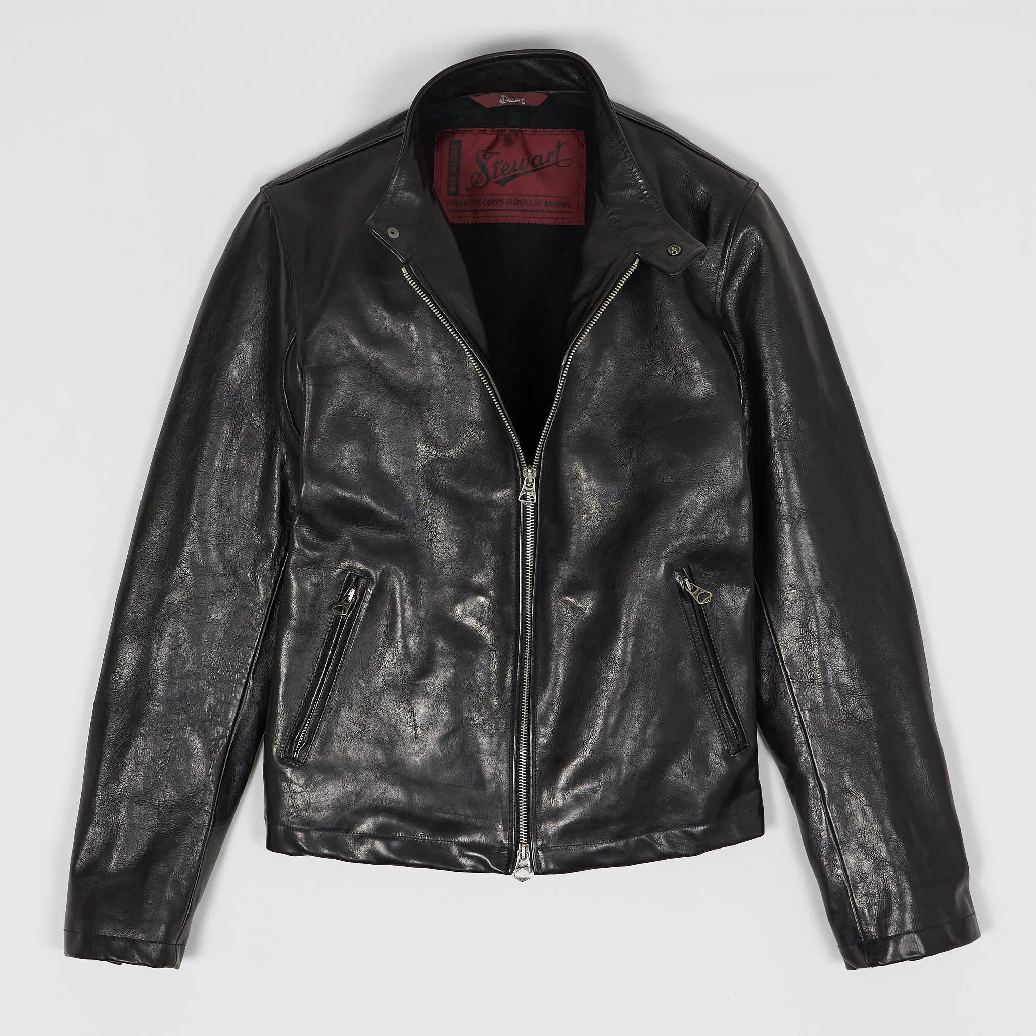 Stewart Café-Racer Leather Jacket Buffalo Skipper sold by DeeCee style
