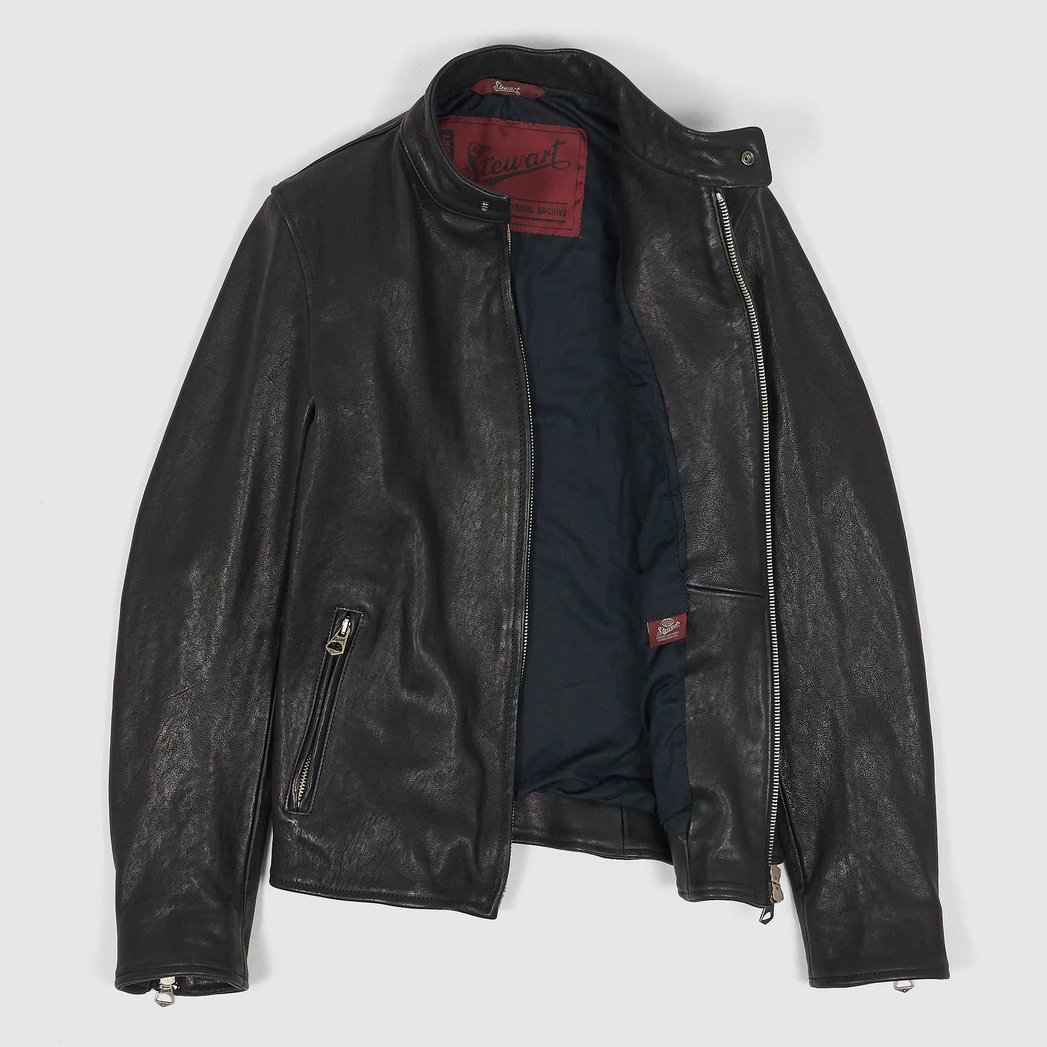 Stewart Ladies Café-Racer Leather Jacket sold by DeeCee style product image thumbnail 2