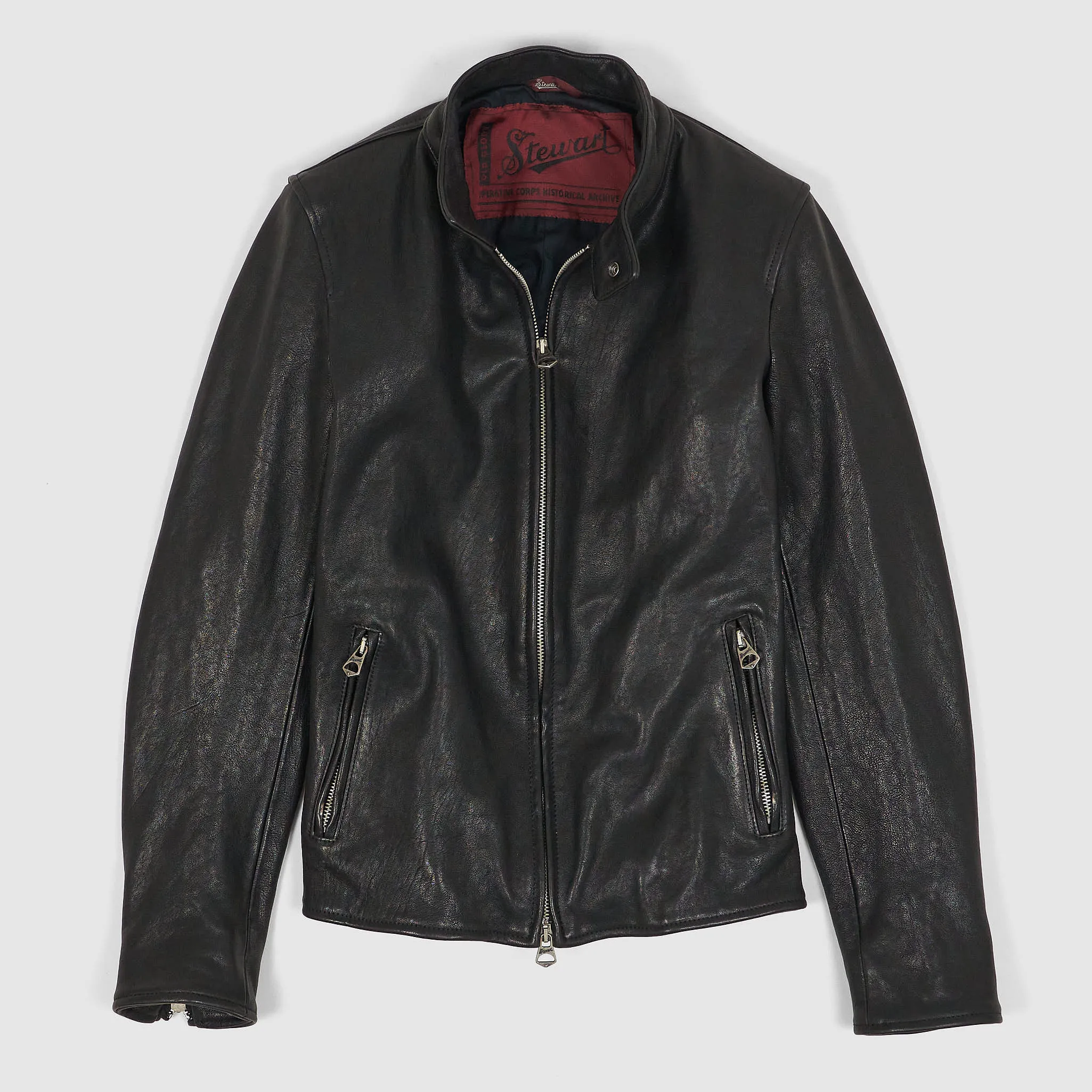 Stewart Ladies Café-Racer Leather Jacket sold by DeeCee style
