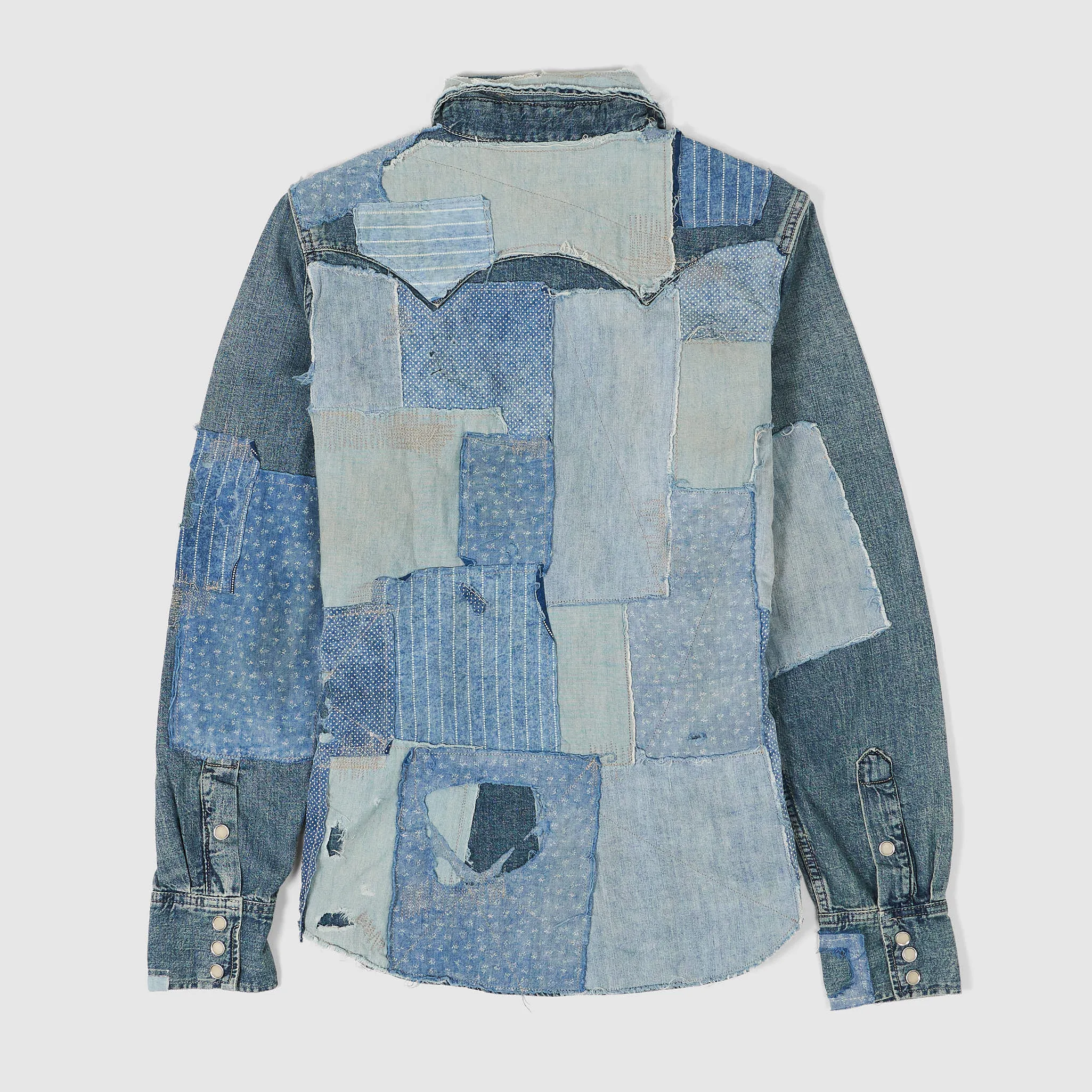 Double RL Ladies Patchwork Repaired Denim Over-Shirt sold by DeeCee style product image thumbnail 2