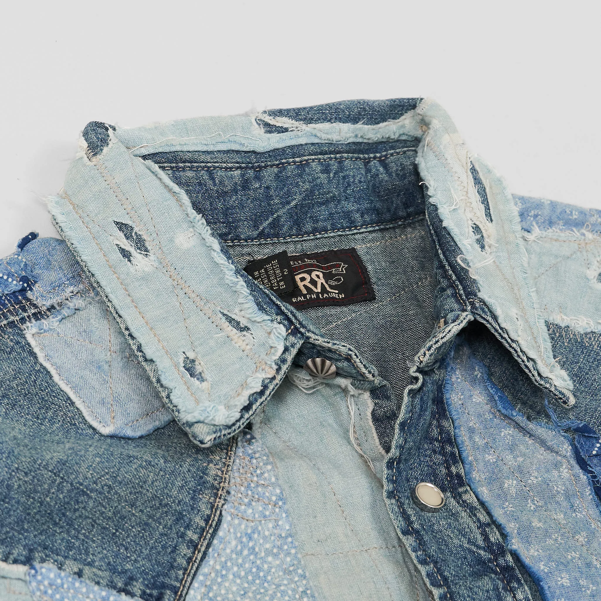 Double RL Ladies Patchwork Repaired Denim Over-Shirt sold by DeeCee style product image thumbnail 3