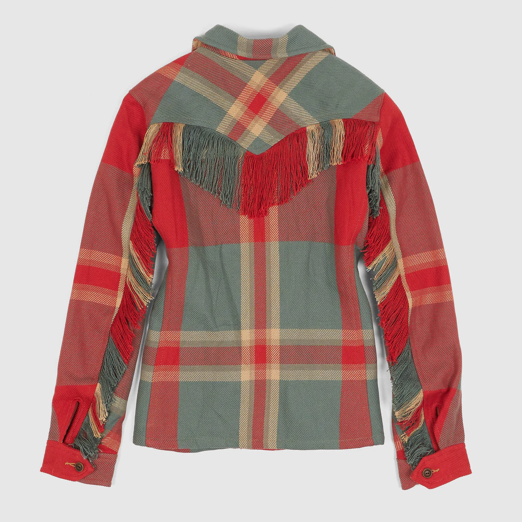 Double RL Ladies Plaid Fringe-Trim Work Jacket sold by DeeCee style product image thumbnail 3