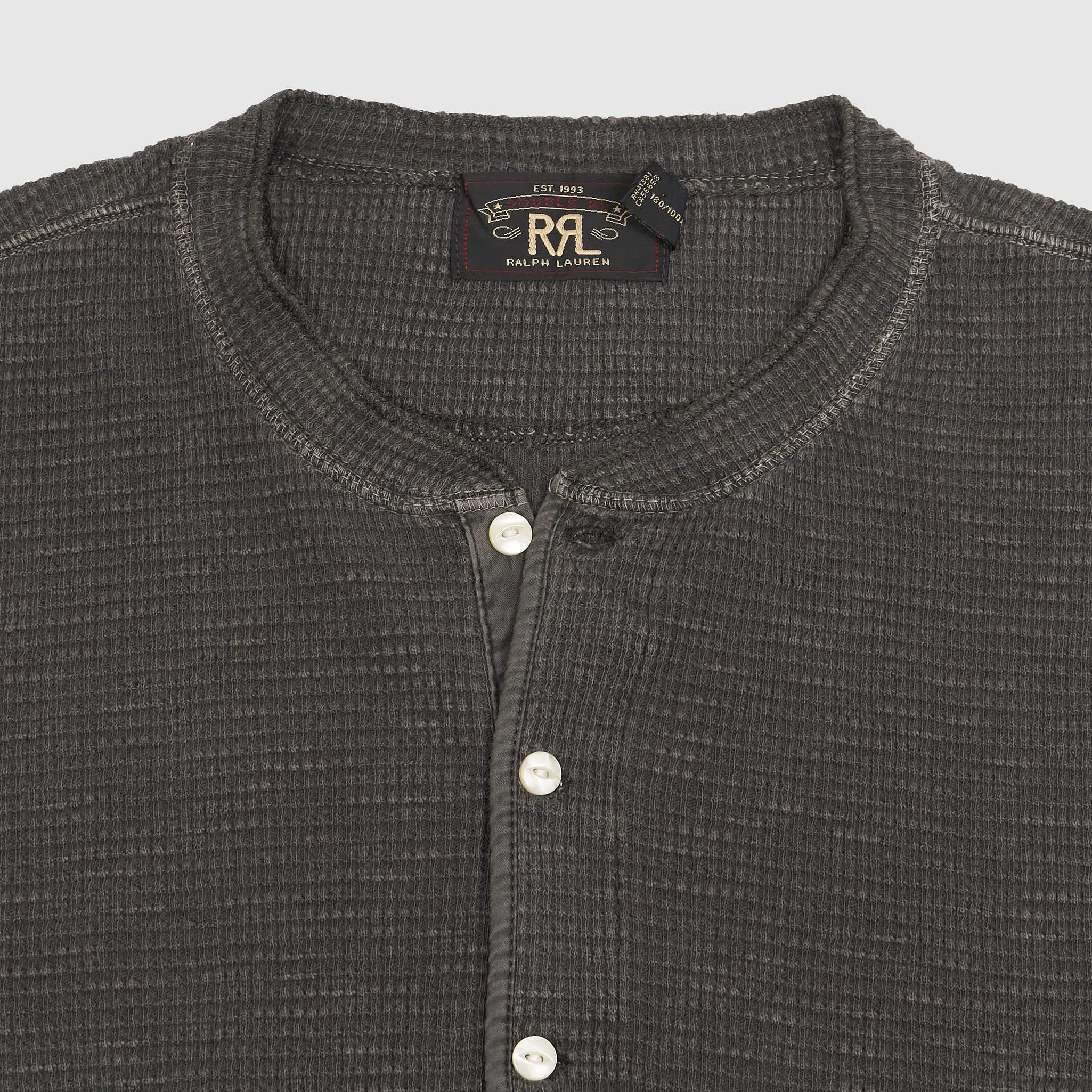 Double RL Long Sleeve Waffle Henley Shirt sold by DeeCee style product image thumbnail 2