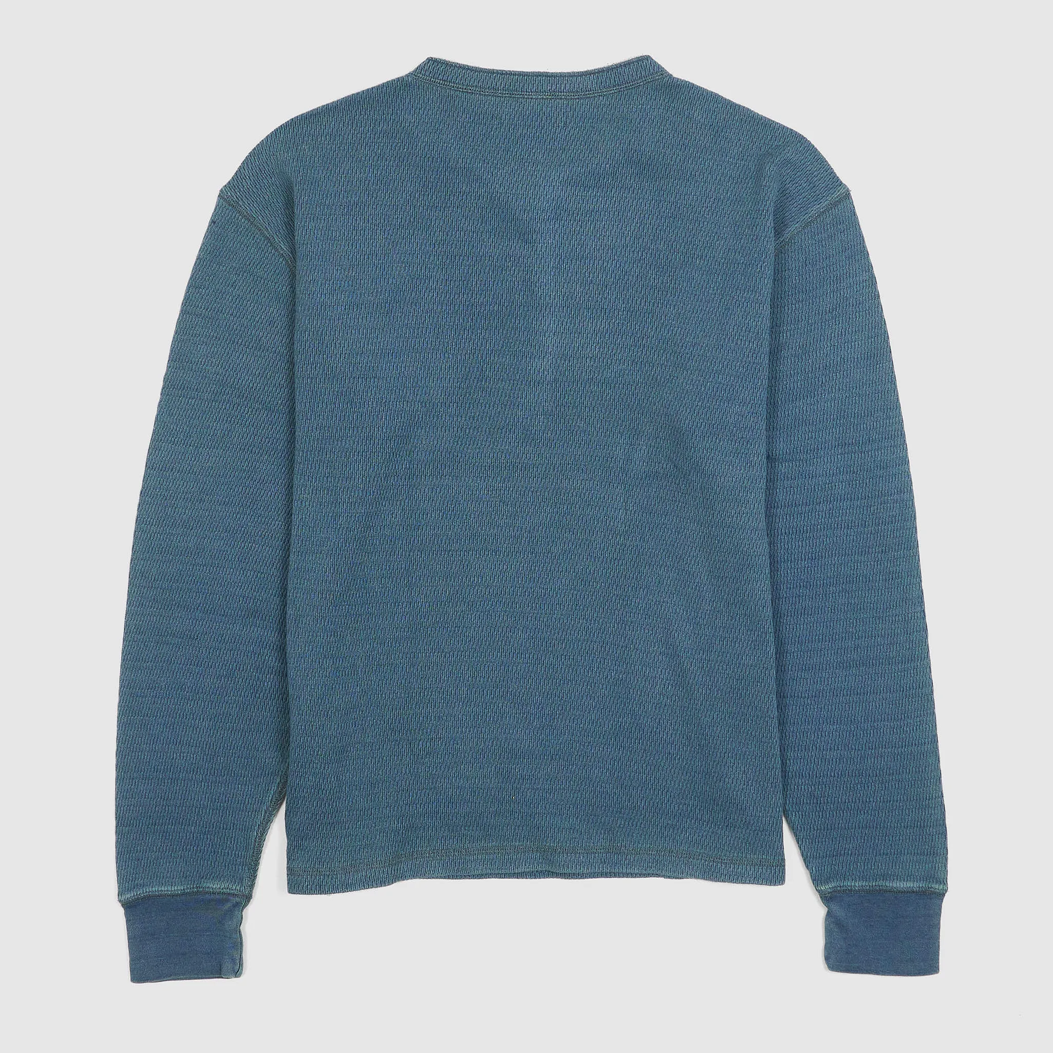 Double RL Long Sleeve Jacquard-Knit Indigo Dyed Henley Shirt sold by DeeCee style product image thumbnail 2