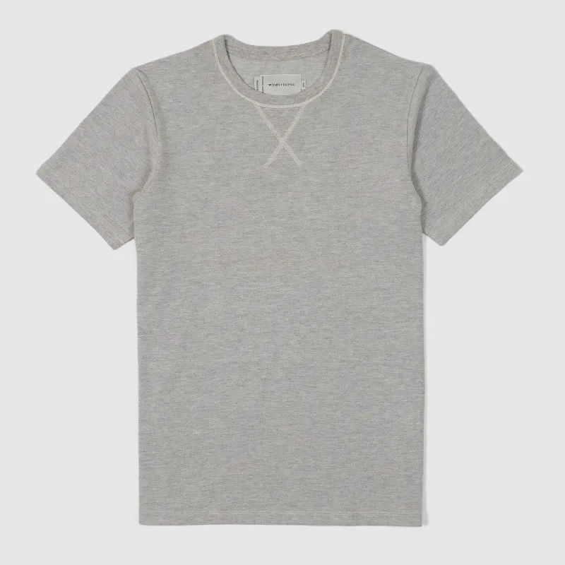wings+horns V-Needle Crew Neck Pique Short Sleeve T-Shirt sold by DeeCee style