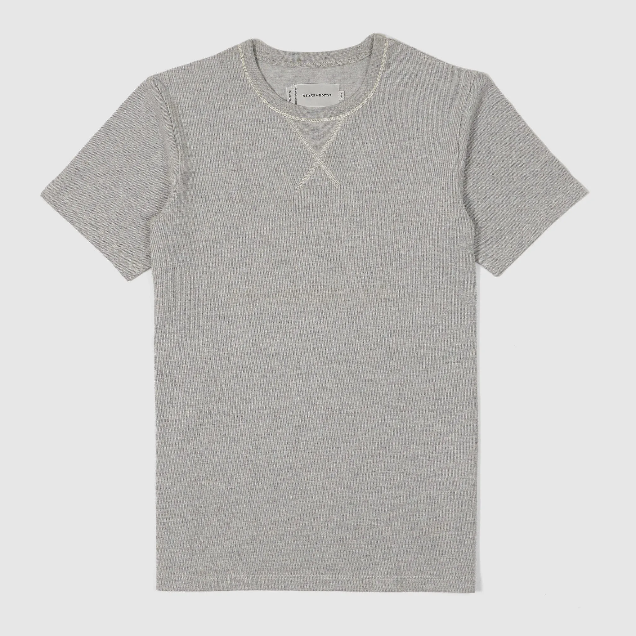 wings+horns V-Needle Crew Neck Pique Short Sleeve T-Shirt sold by DeeCee style
