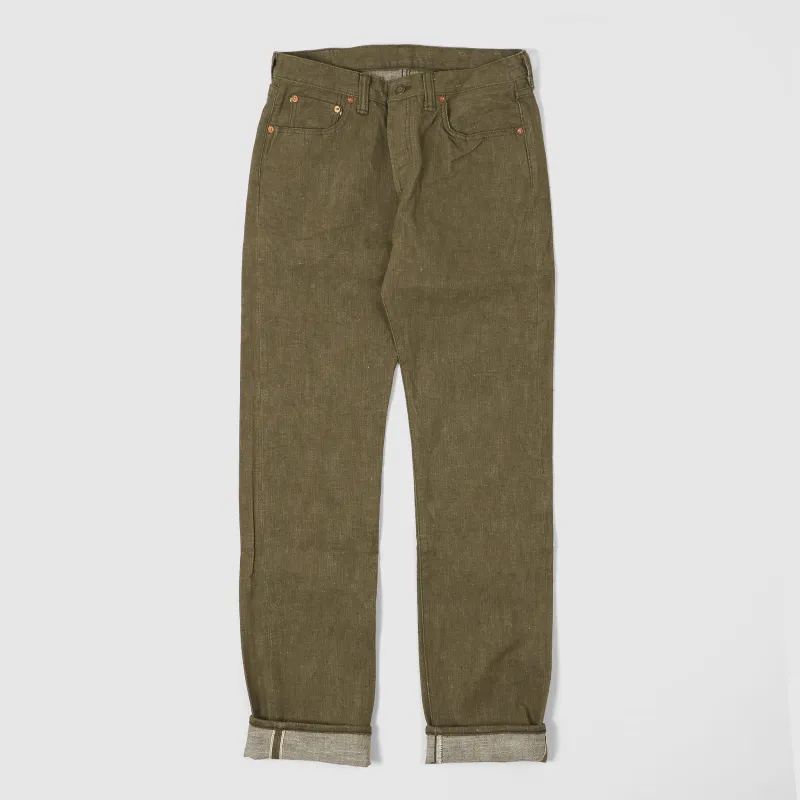 Samurai Jeans Slim Tapered 5 Pocket Green Selvage Denim sold by DeeCee style