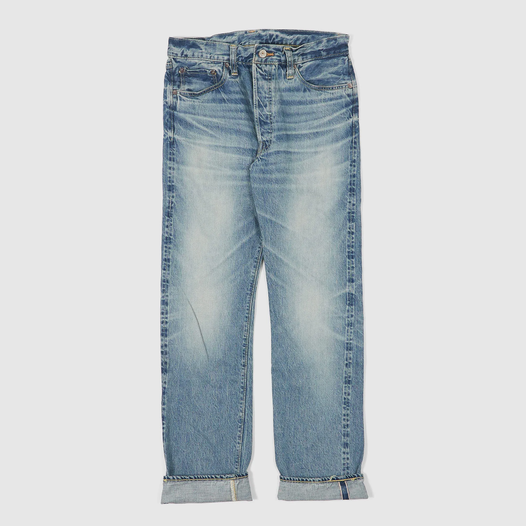 Sugar Cane Hard Washed Selvage Jeans Slim Tapered Ladies and Mens Cut sold by DeeCee style