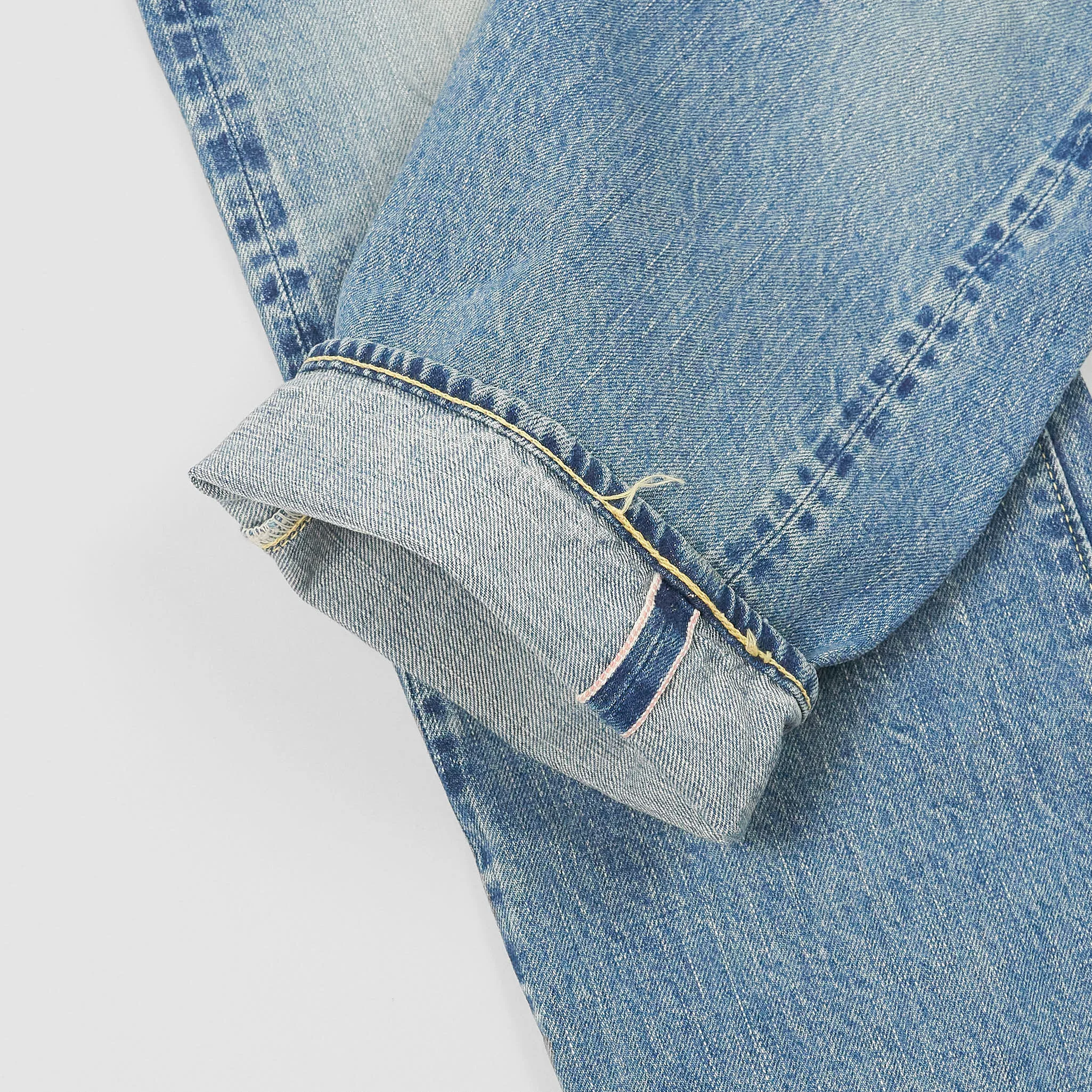 Sugar Cane Hard Washed Selvage Jeans Slim Tapered Ladies and Mens Cut sold by DeeCee style product image thumbnail 3