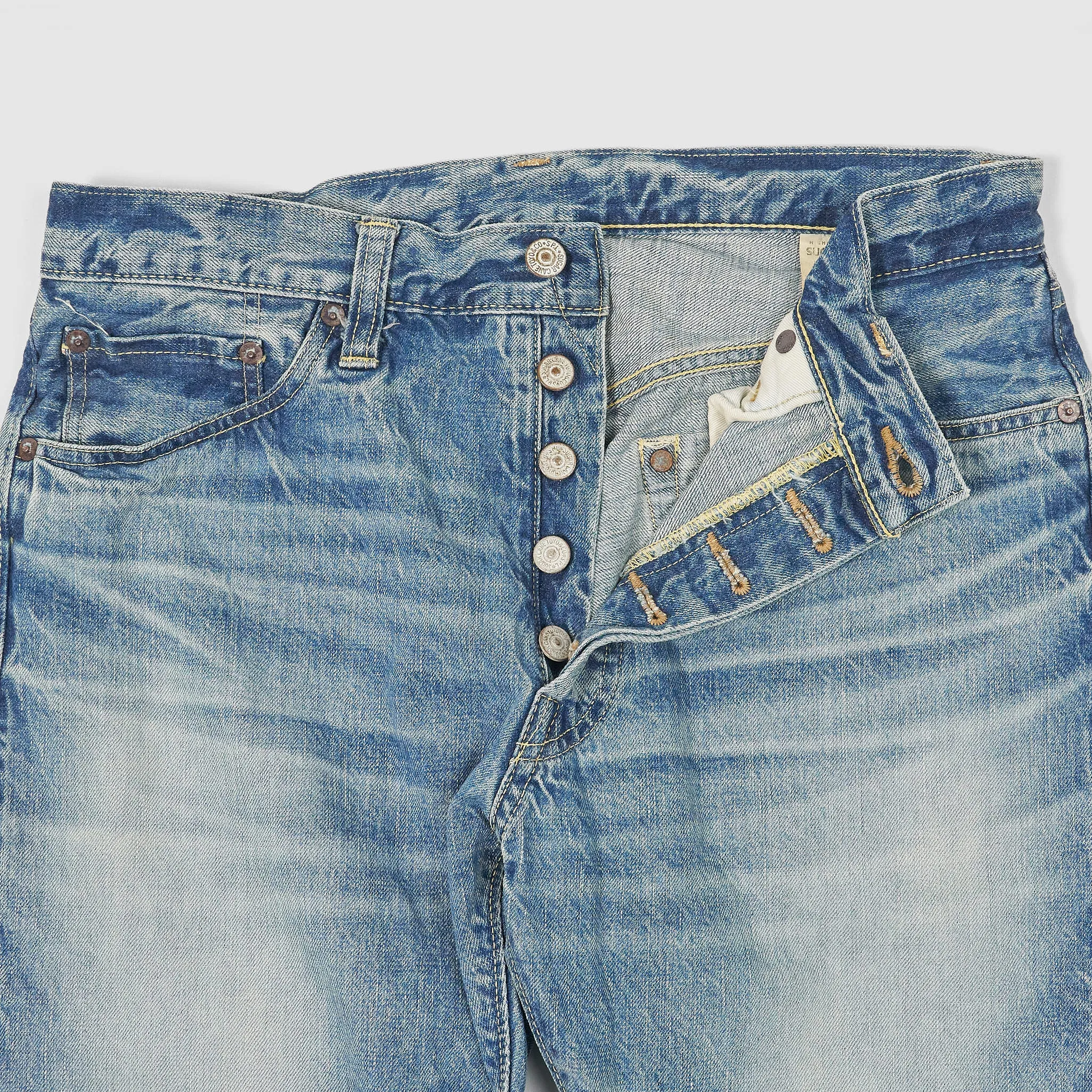 Sugar Cane Hard Washed Selvage Jeans Slim Tapered Ladies and Mens Cut sold by DeeCee style product image thumbnail 4