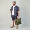 Samurai Jeans Sashiko Weave Bermuda Shorts sold by DeeCee style