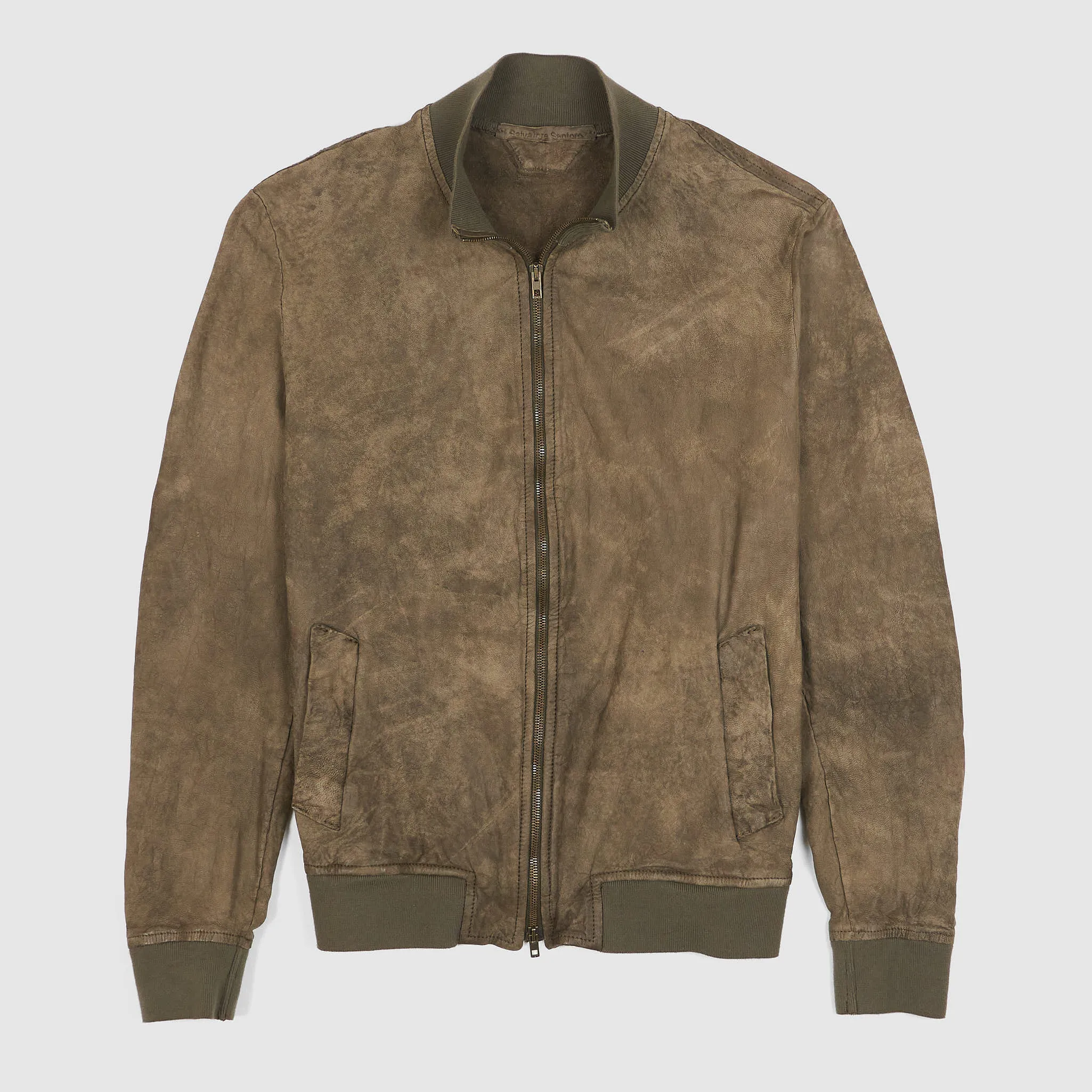 Salvatore Santoro Unlined Washed Leather Lumber Jacket sold by DeeCee style