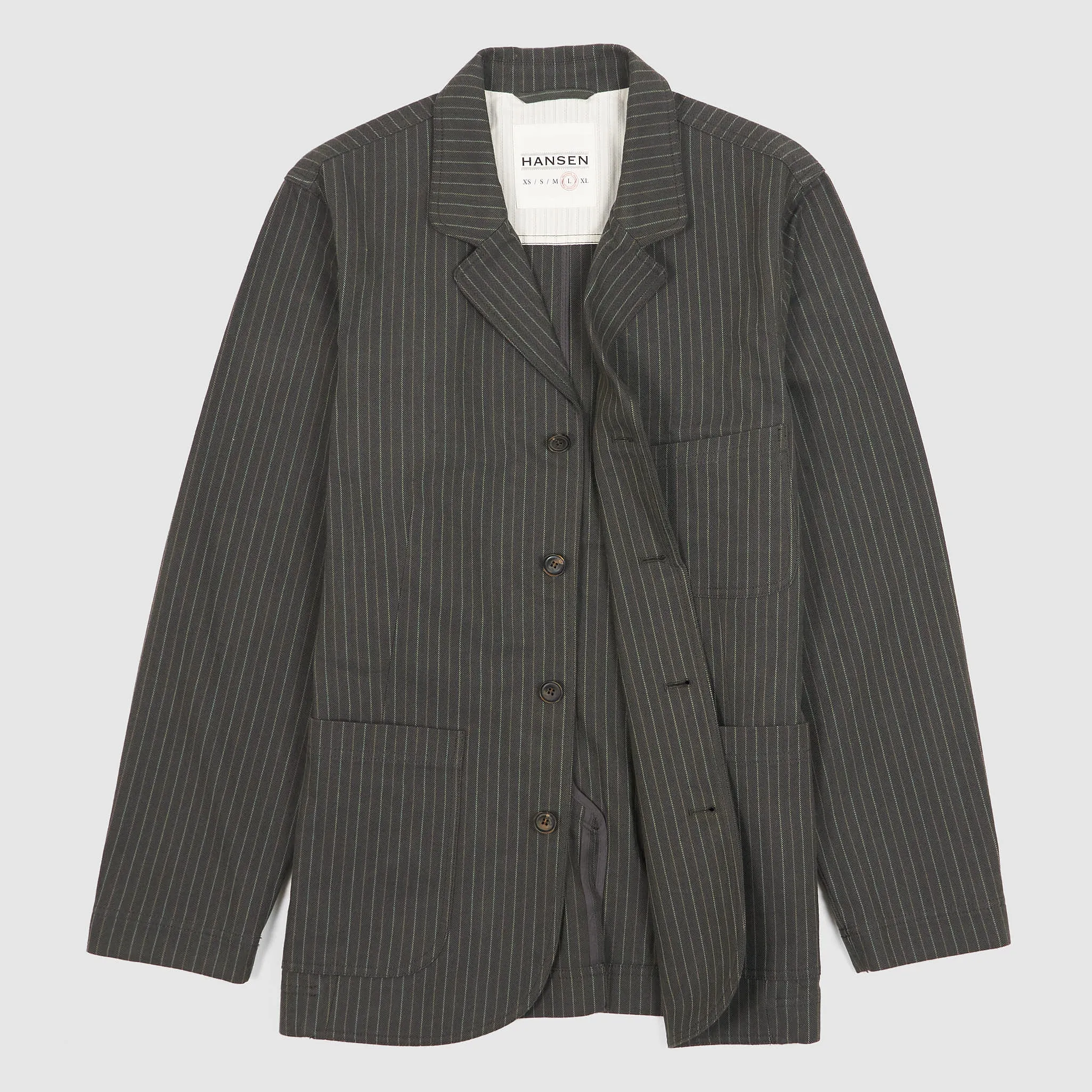 Hansen 4 Buttons Herringbone Pinstripe Cotton Blazer sold by DeeCee style product image thumbnail 2