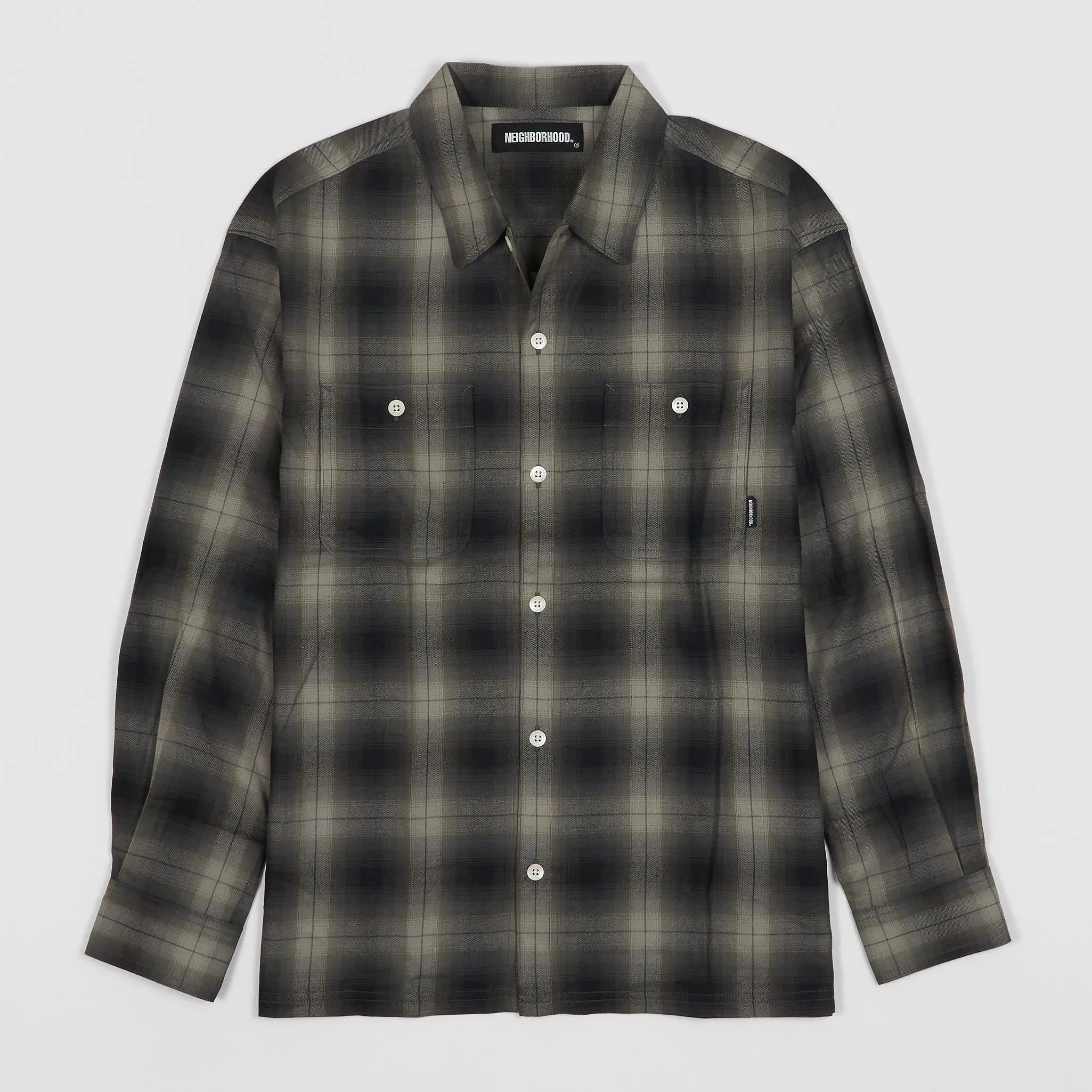 Neighborhood Checked Camp Collar Long Sleeve Overshirt sold by DeeCee style
