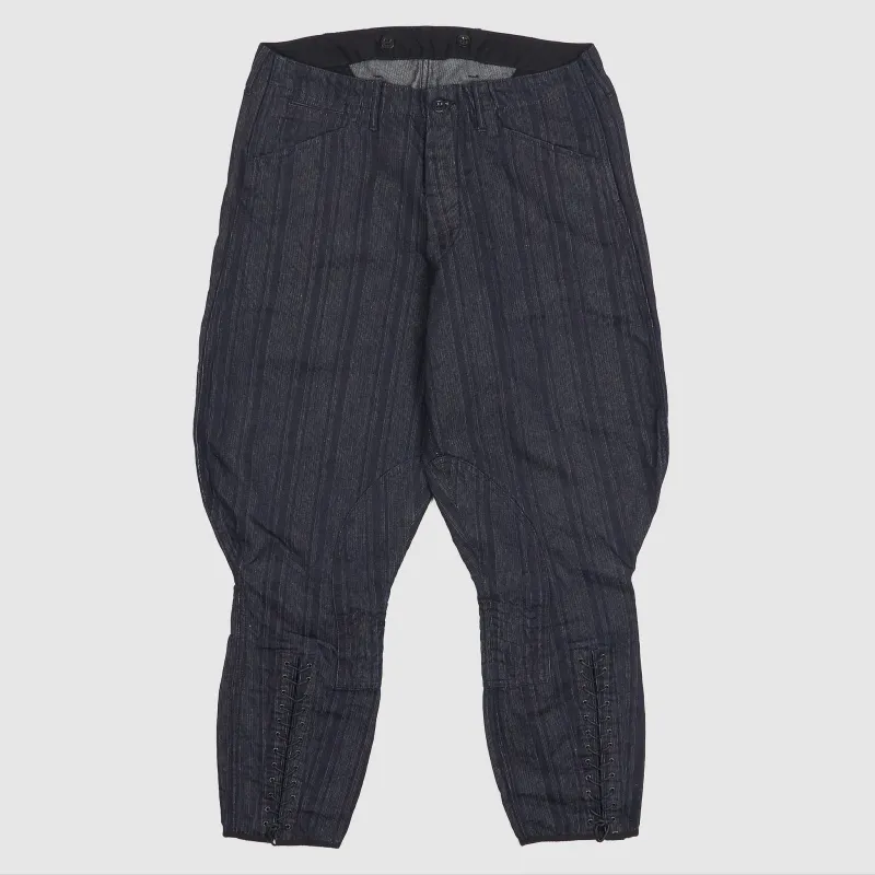 Black Sign Sheriff Indigo Stripe Summer Sheriff Breeches made by Black Sign