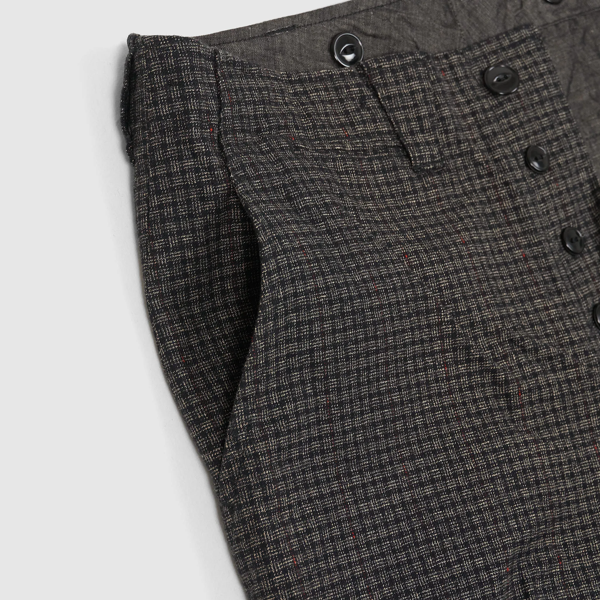 Black Sign Twisted Plaid Cotton Trousers sold by DeeCee style product image thumbnail 5