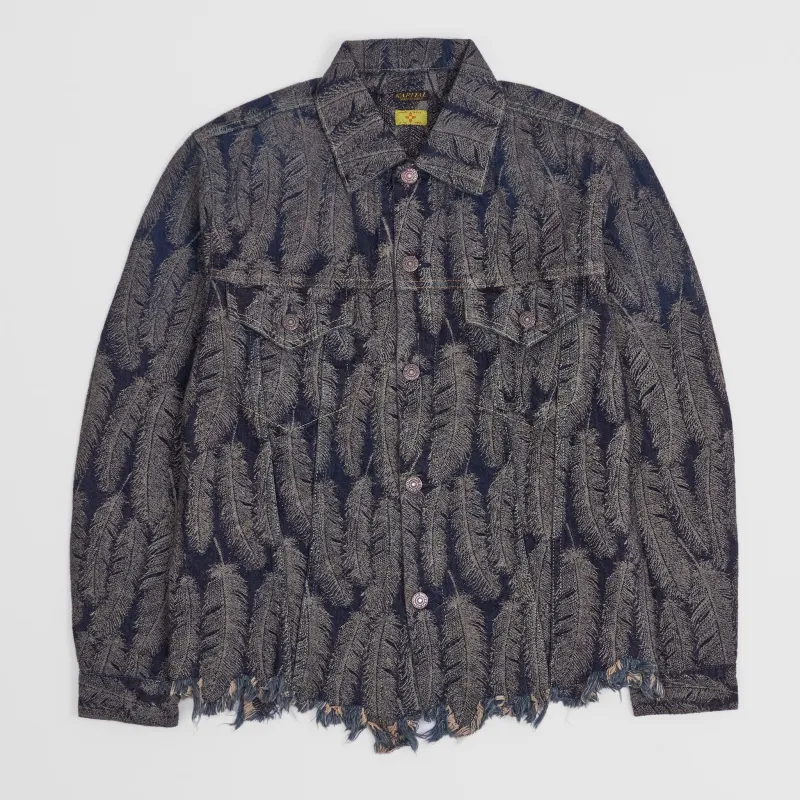 Kapital Feather Jaquard Woven Indigo Type 3 Jacket sold by DeeCee style