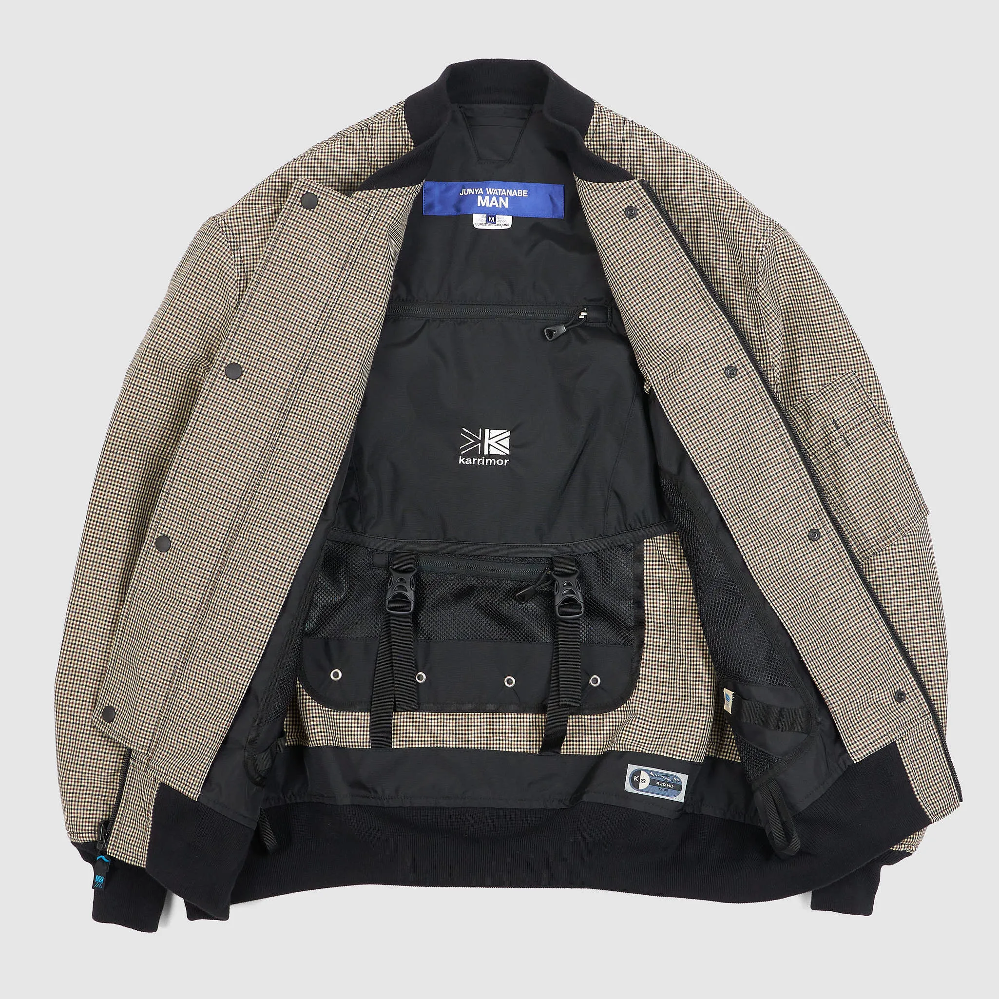 Junya Watanabe Man Reversible Backpack Tech Check Bomber Jacket sold by DeeCee style product image thumbnail 2