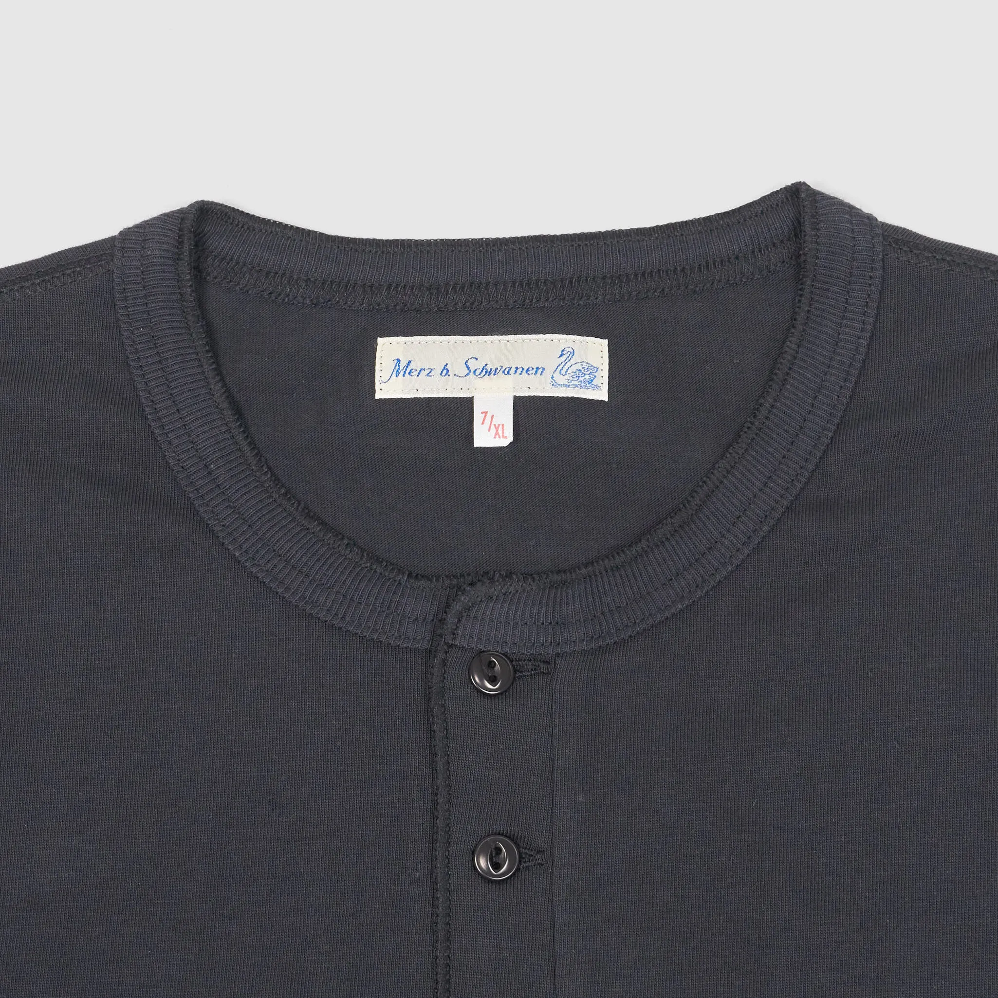 Merz b.Schwanen Loop Wheeler Short Sleeve Henley T-Shirt Charcoal sold by DeeCee style product image thumbnail 3