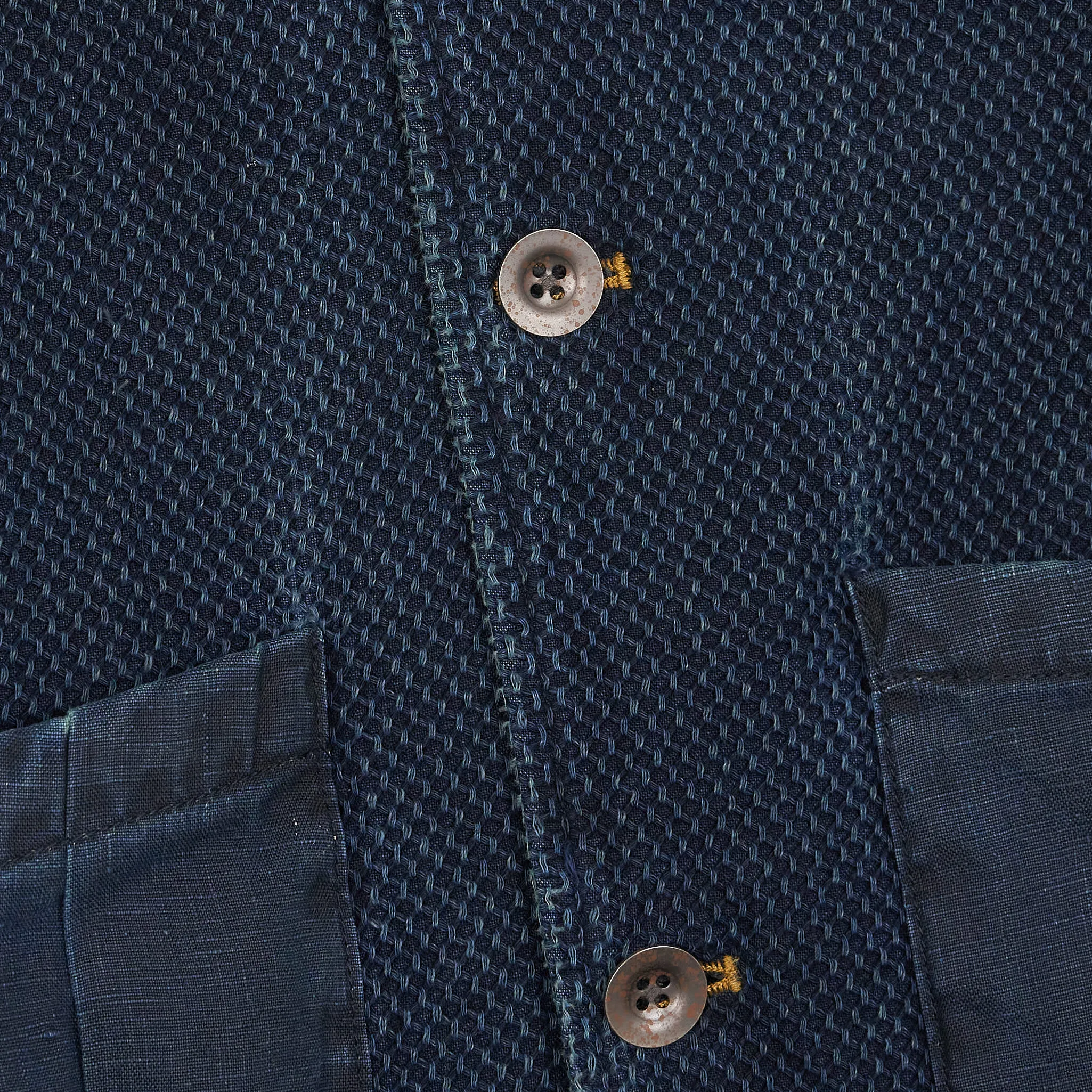 KRM Indigo Dyed Honey Comb Sashiko Vest sold by DeeCee style product image thumbnail 4