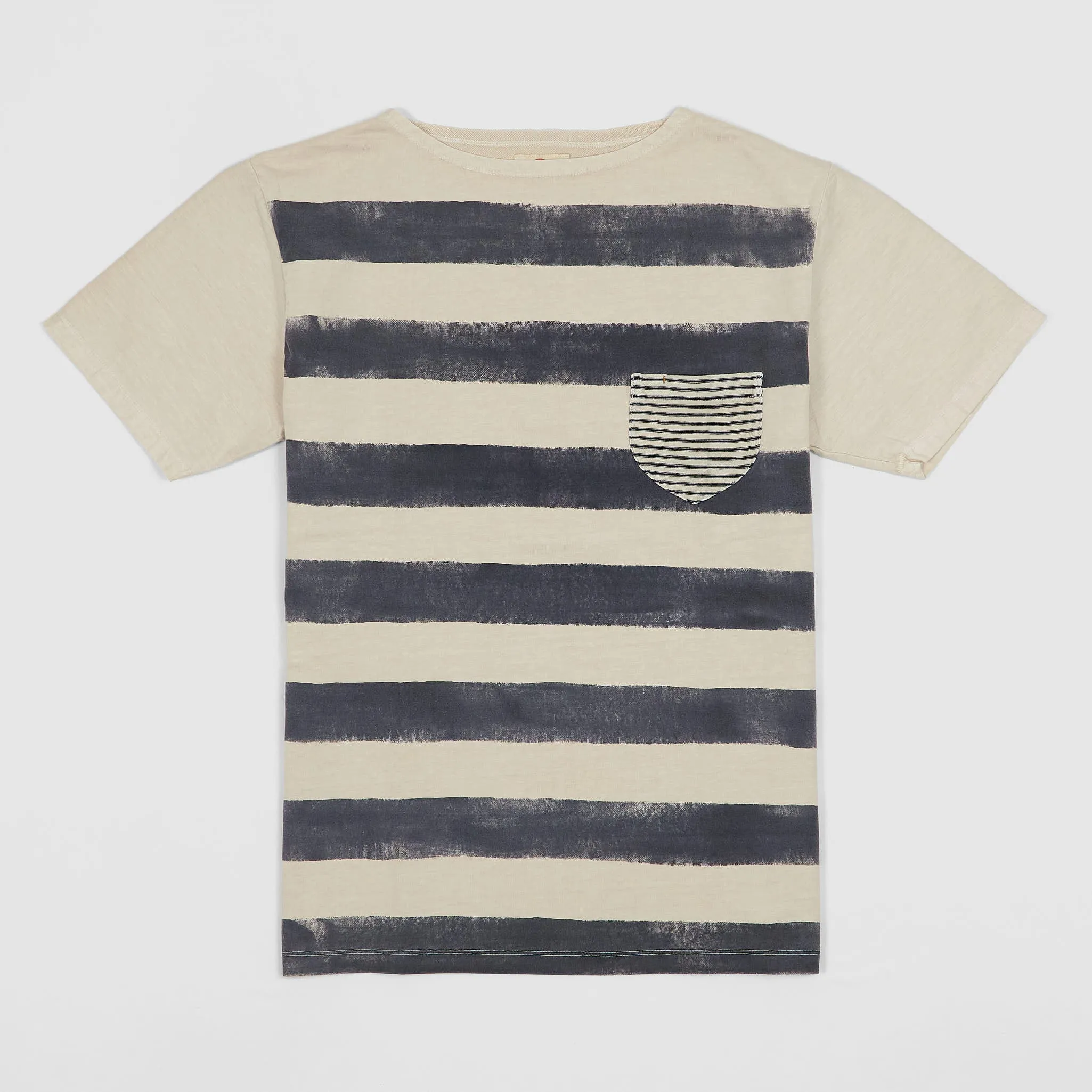 KRM Short Sleeve Smoke Border Boat Tee Neck T-Shirt sold by DeeCee style