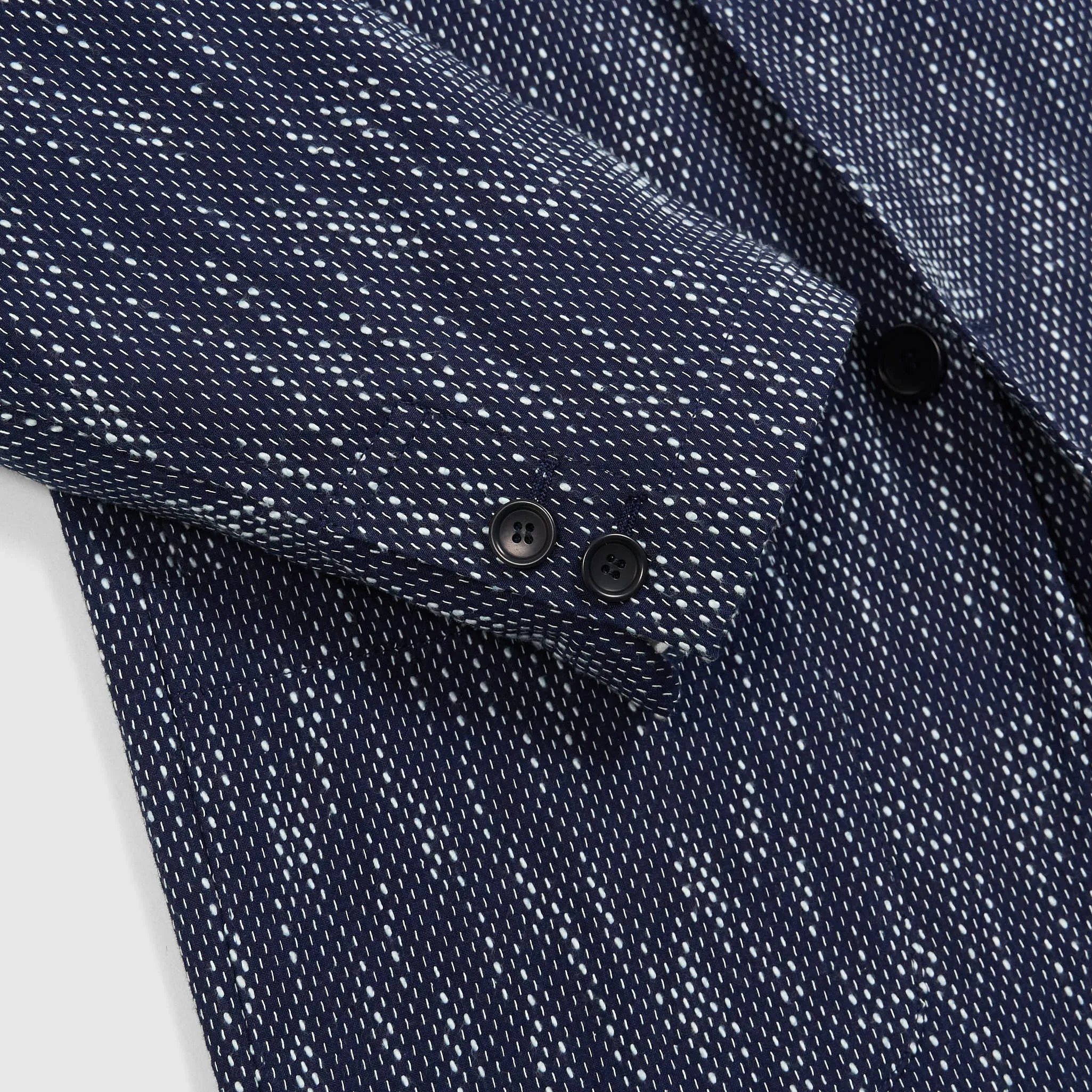 Blue Blue Japan Light Slub Yarn Two Button Sashiko Blazer sold by DeeCee style product image thumbnail 5