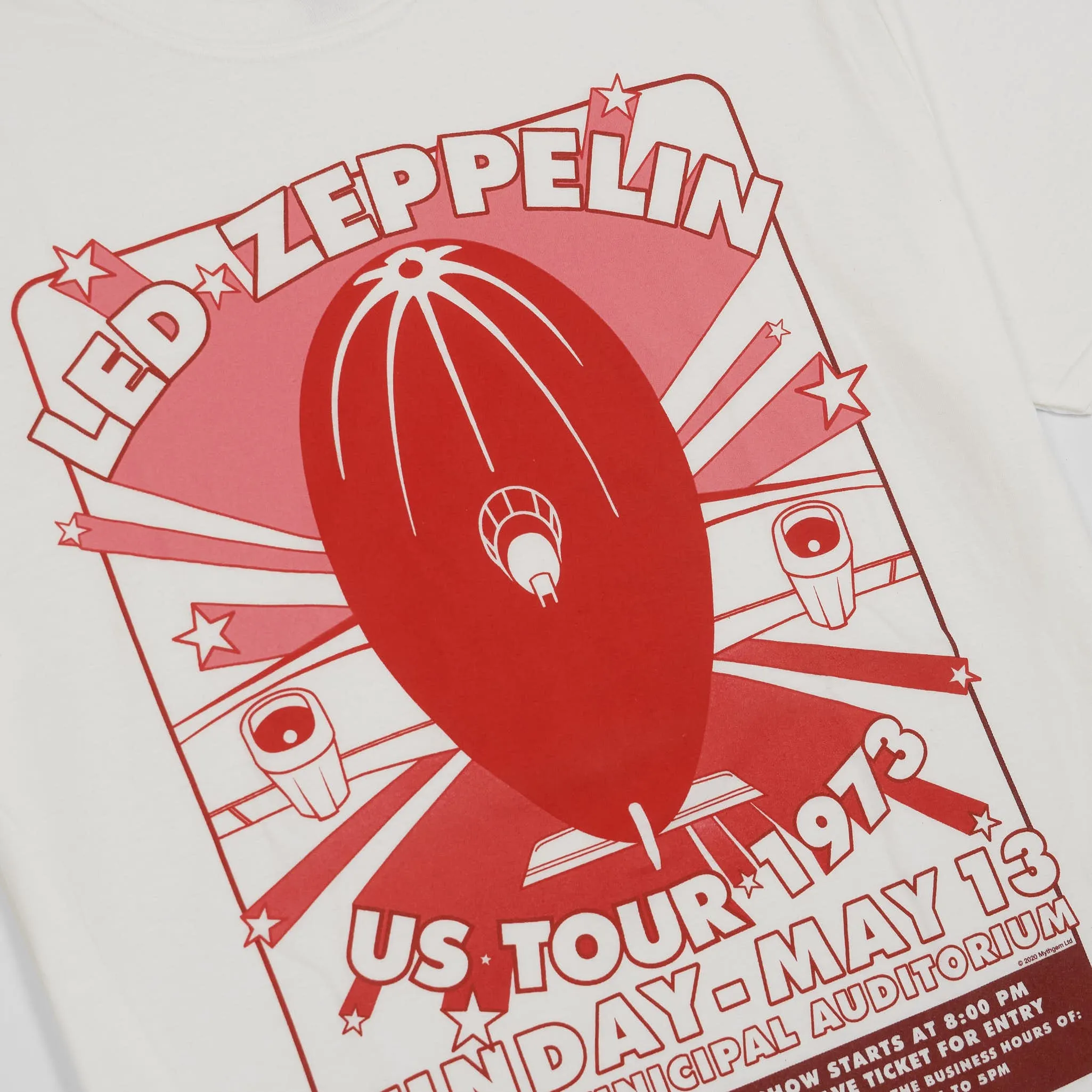 Led Zeppelin US Tour 1973 Crew Neck Rock T-Shirt sold by DeeCee style product image thumbnail 2