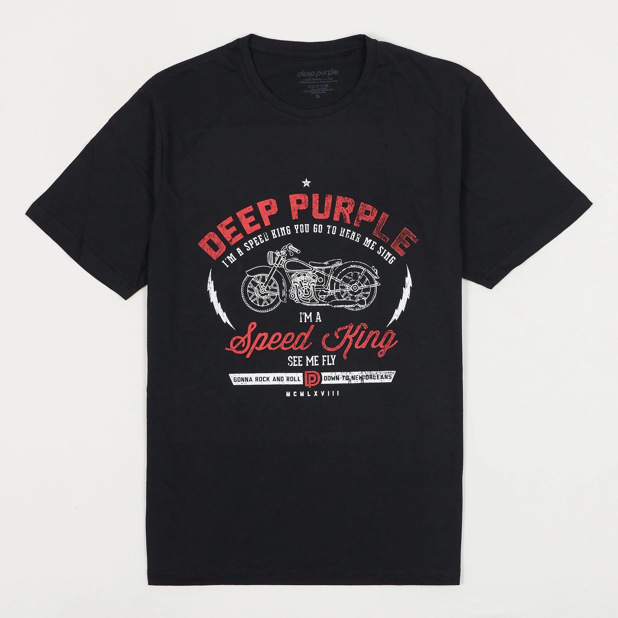 Deep Purple Speed King Rock Crew Neck T-Shirt sold by DeeCee style