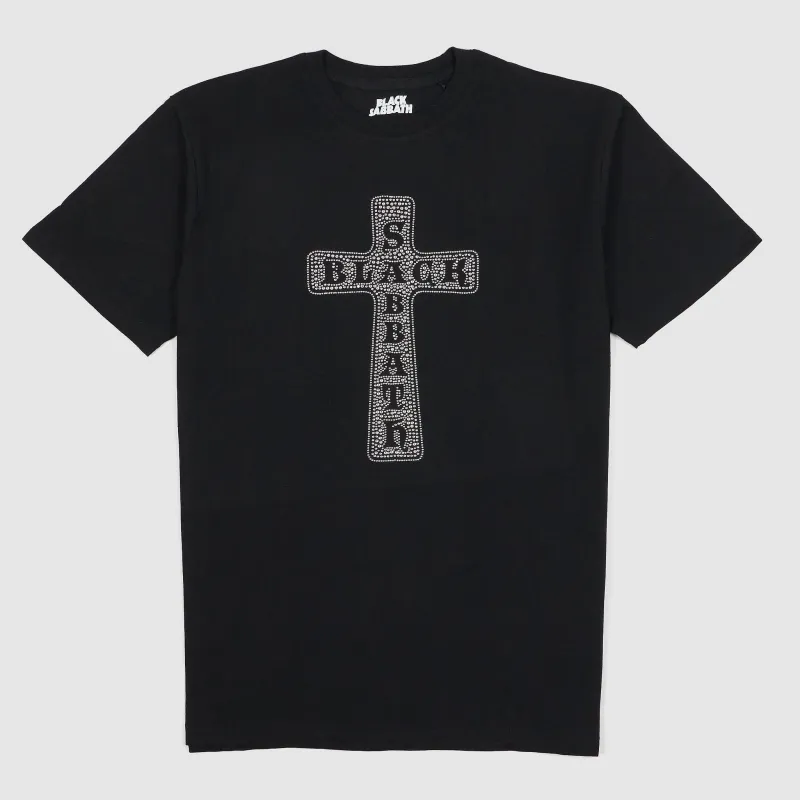 Black Sabbath Cross Diamante Rock Crew Neck T-Shirt sold by DeeCee style