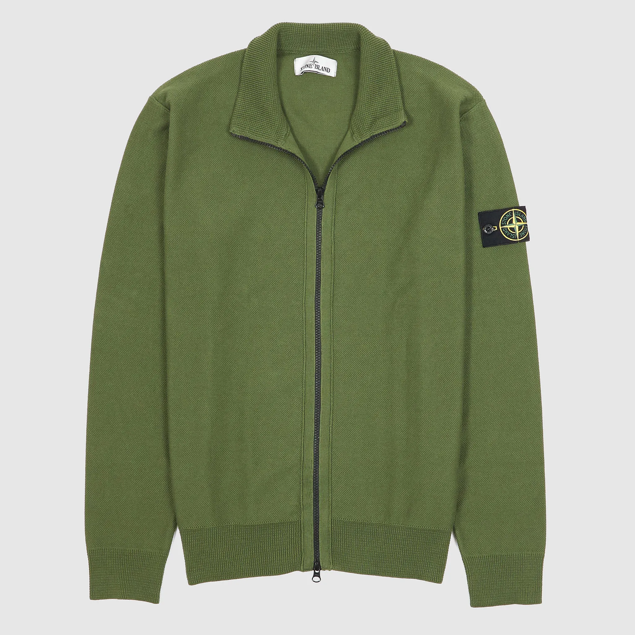 Stone Island Full-Zip Cotton Pique Stand-Up Collar Cardigan sold by DeeCee style