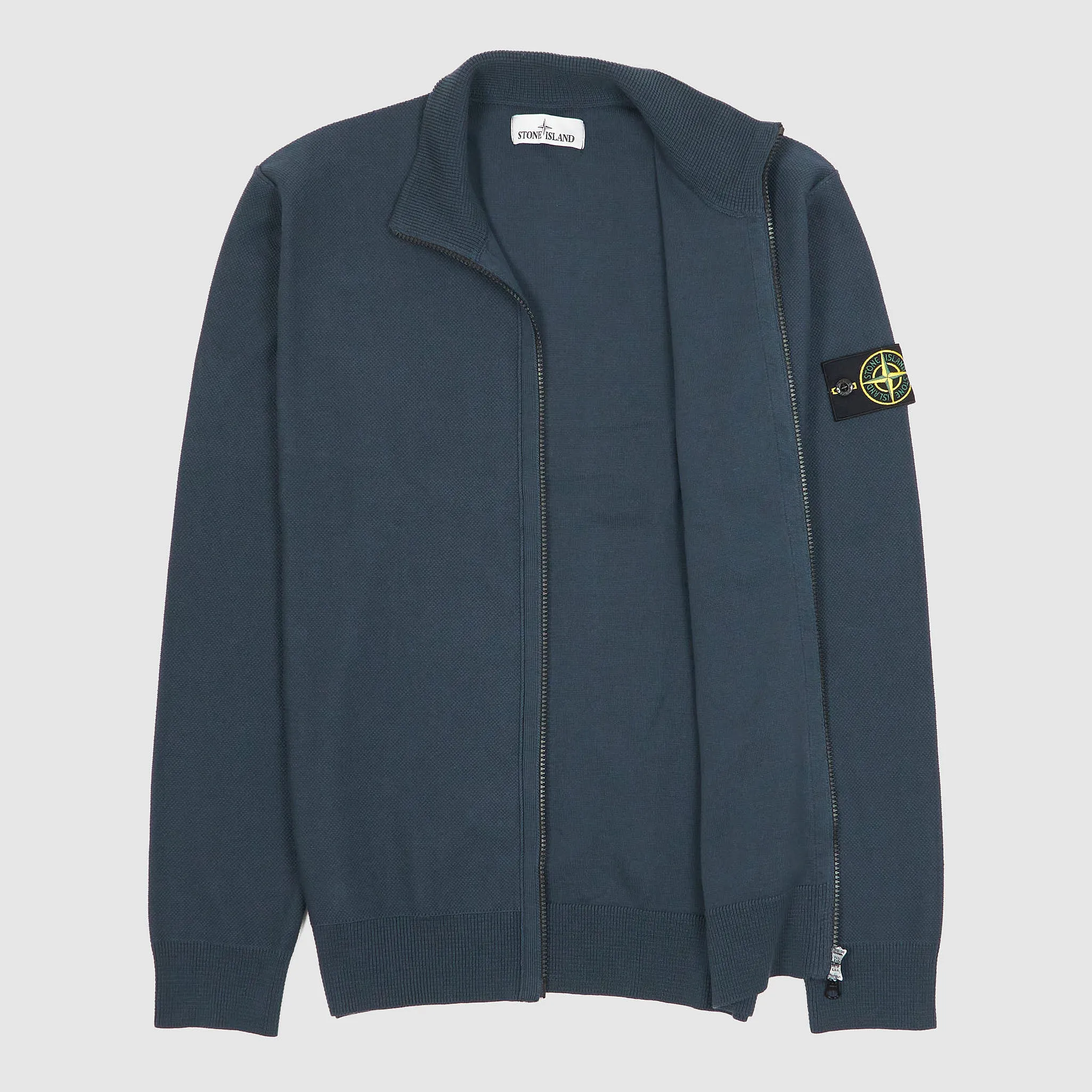Stone Island Full-Zip Cotton Pique Stand-Up Collar Cardigan sold by DeeCee style product image thumbnail 2