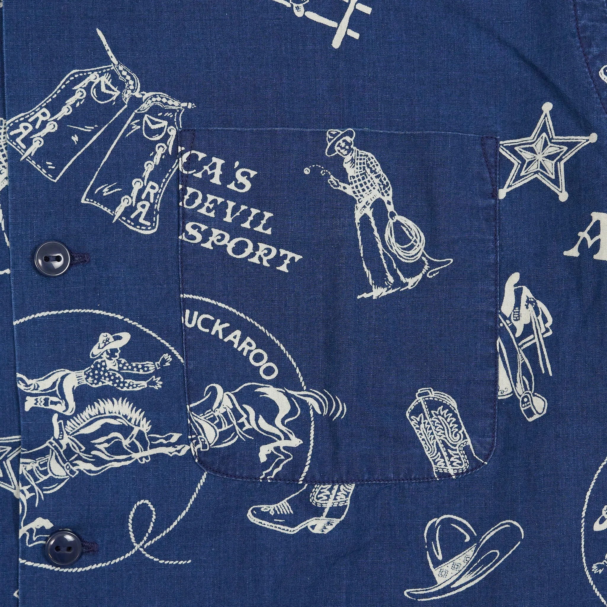 Double RL Summer Camp Rodeo Print Indigo Shirt sold by DeeCee style product image thumbnail 5