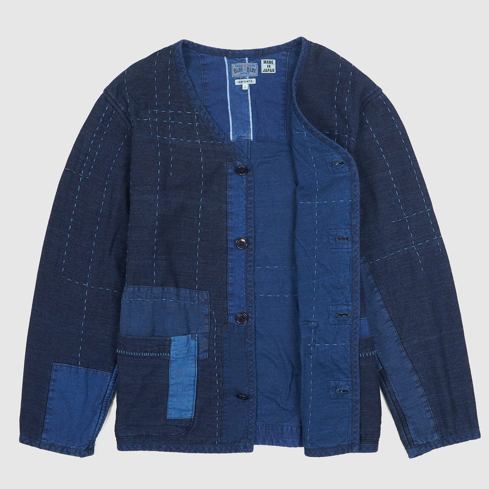 Blue Blue Japan Light Indigo Double Face Patchwork Sashiko Coverall sold by DeeCee style product image thumbnail 2