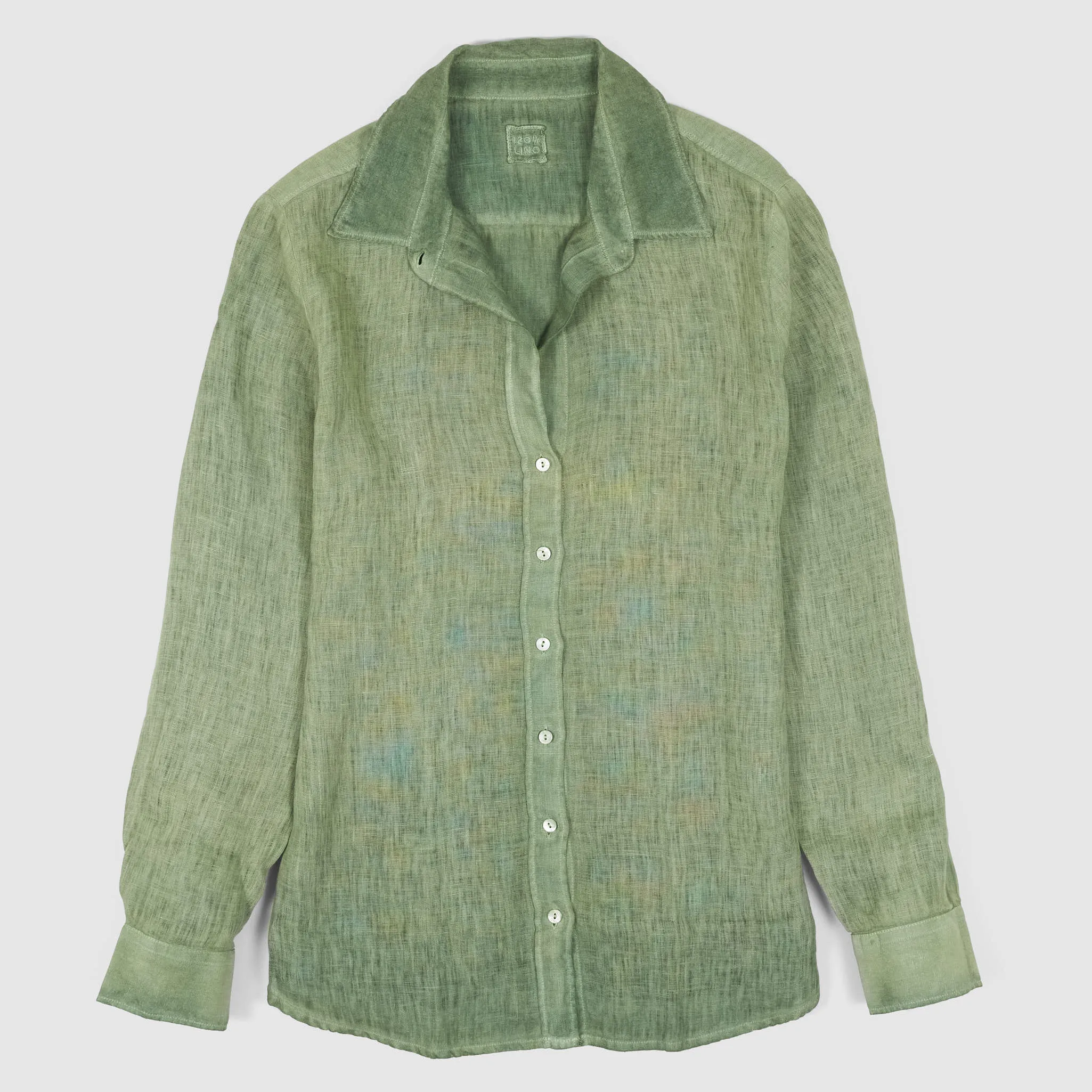 120% Lino Ladies Long Sleeve Classic Linen Shirt sold by DeeCee style product image thumbnail 4